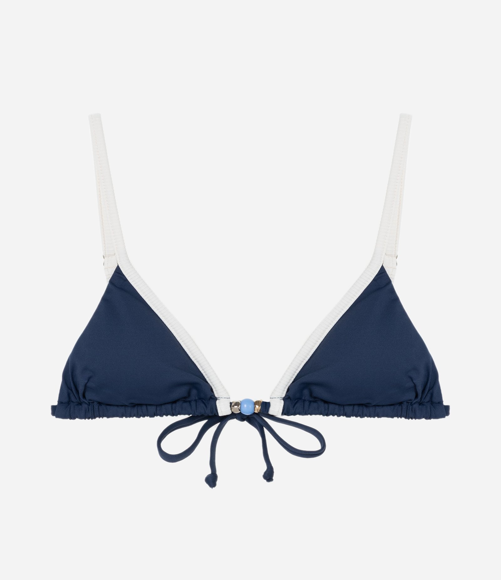 Biquíni Top Cortininha em Microfibra com Viés Contrastante e Aviamentos Azul Marinho 7