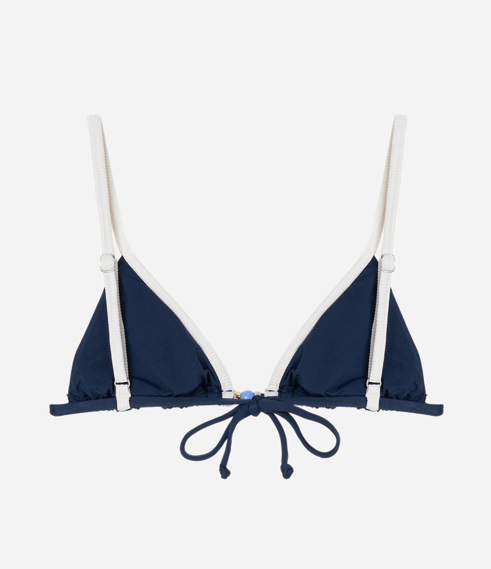 Biquíni Top Cortininha em Microfibra com Viés Contrastante e Aviamentos Azul Marinho 8