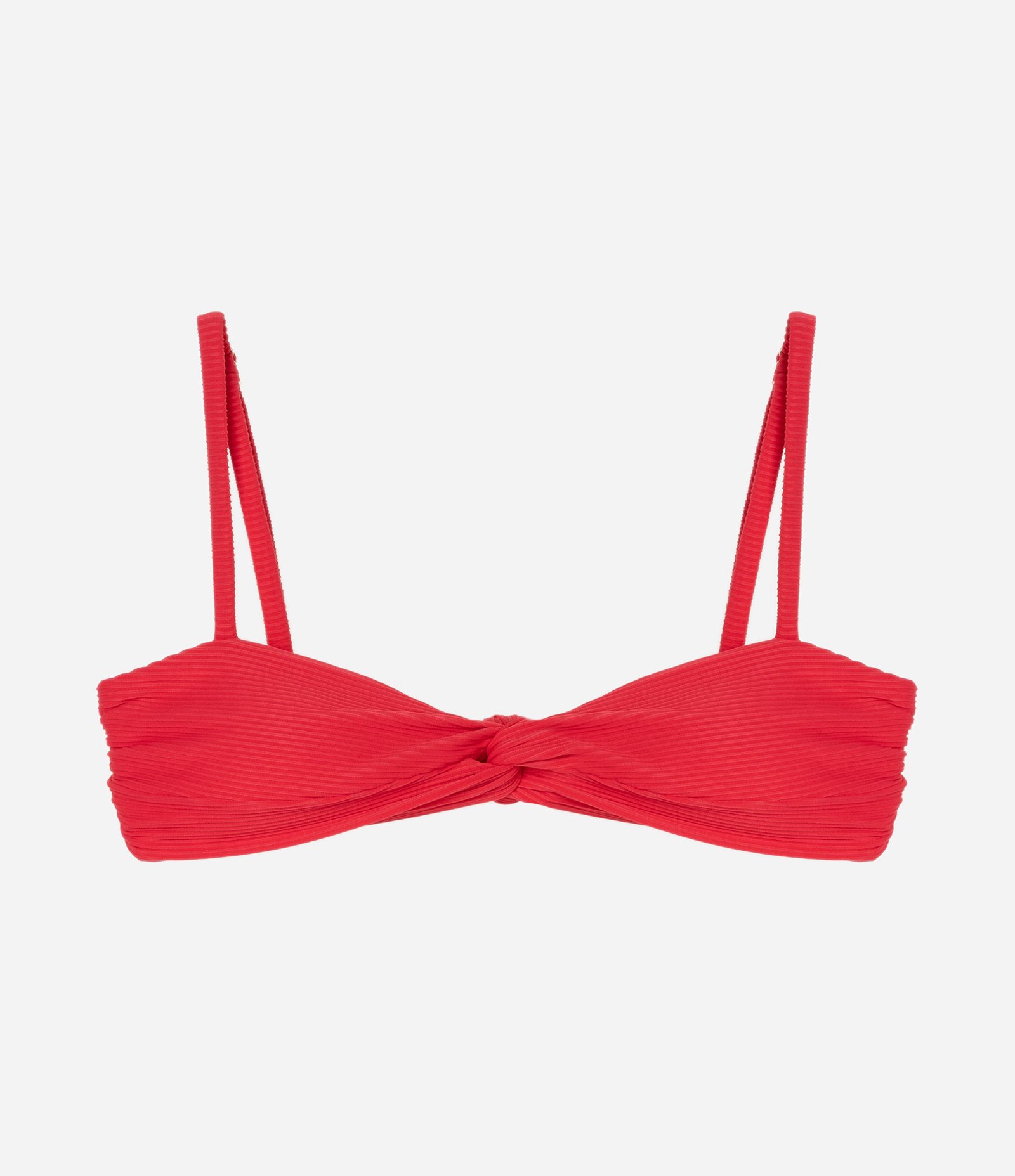 Biquíni Top Bandeau em Microfibra Canelada Vermelho 6