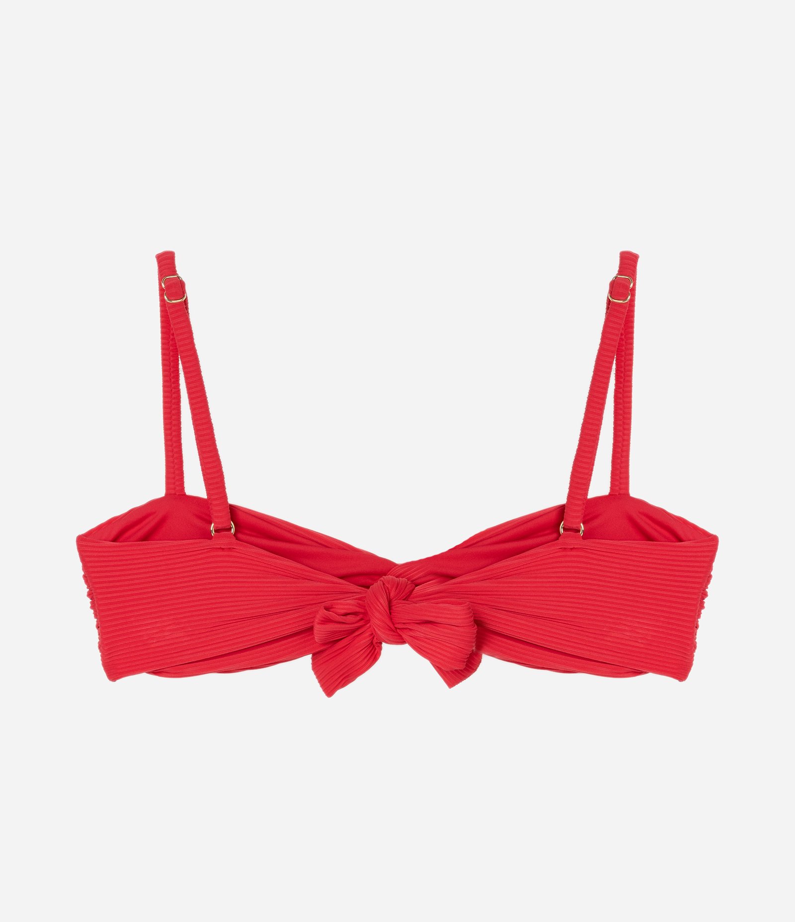 Biquíni Top Bandeau em Microfibra Canelada Vermelho 7