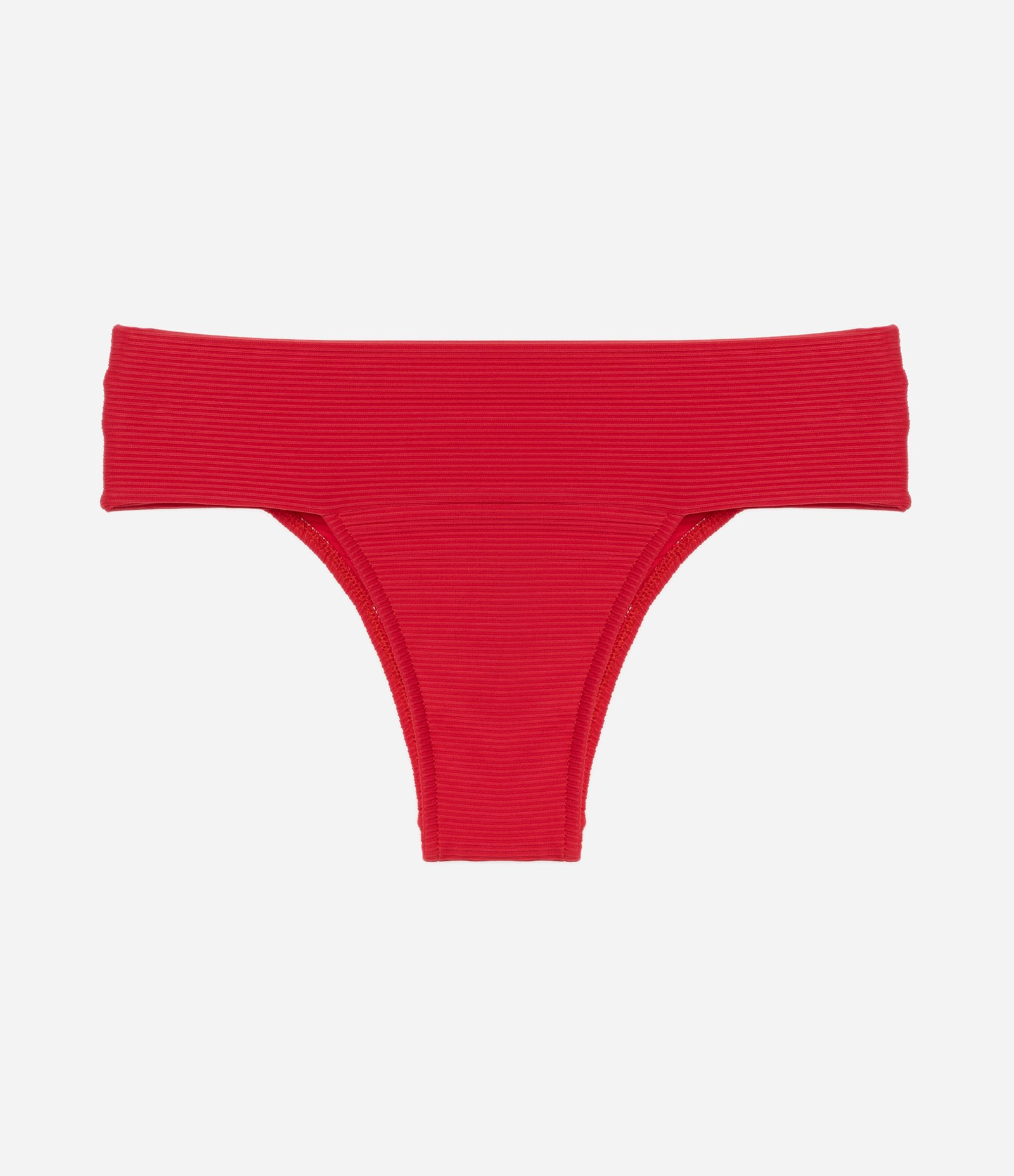 Biquíni Calcinha Pala Larga em Microfibra Canelada Vermelho 6