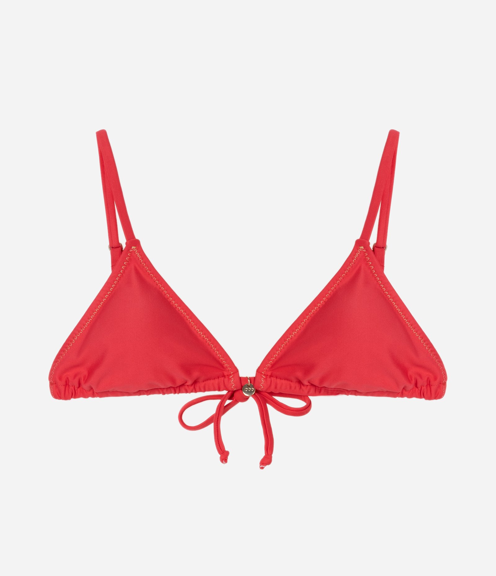 Biquíni Top Cortininha em Microfibra com Pesponto em Fio Metalizado Vermelho 5