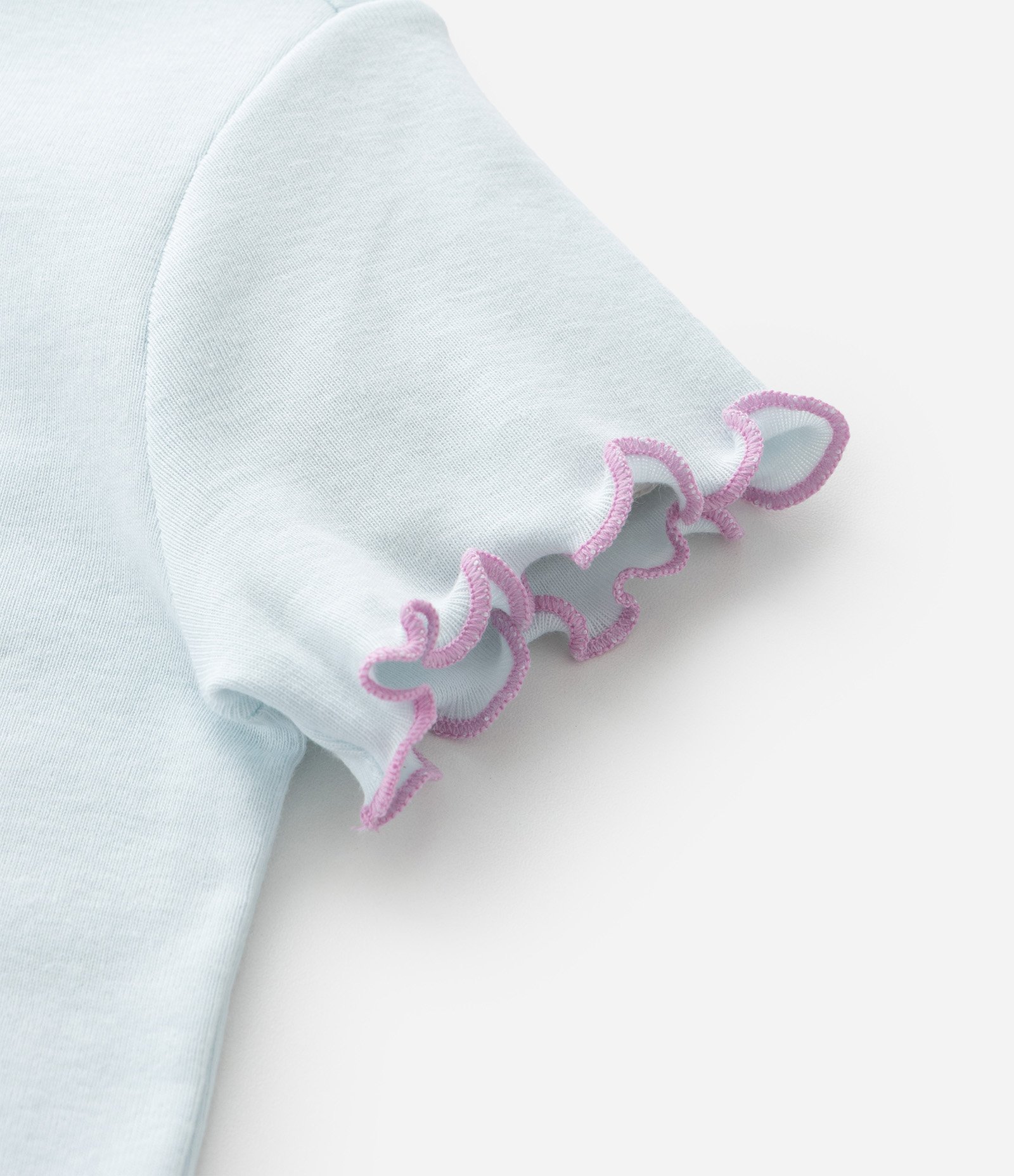 Pijama Infantil em Ribana com Estampa do Stitch - Tam 5 a 14 Anos Azul 12