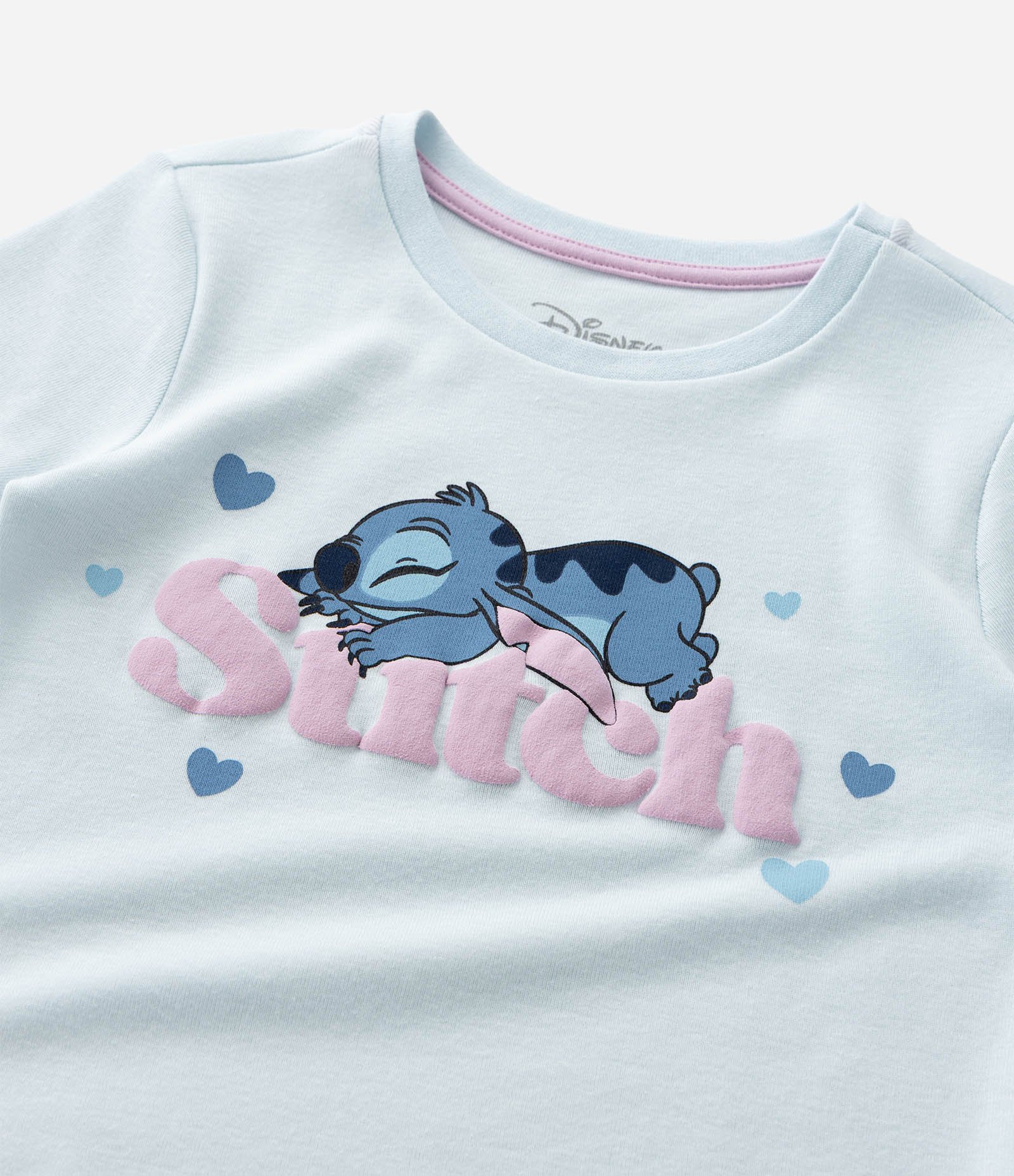 Pijama Infantil em Ribana com Estampa do Stitch - Tam 5 a 14 Anos Azul 13