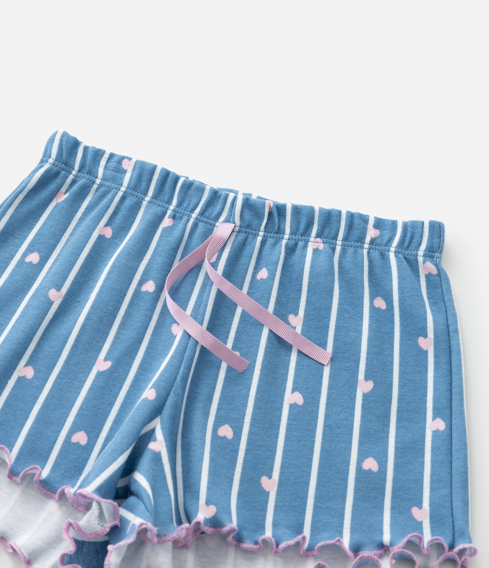 Pijama Infantil em Ribana com Estampa do Stitch - Tam 5 a 14 Anos Azul 7