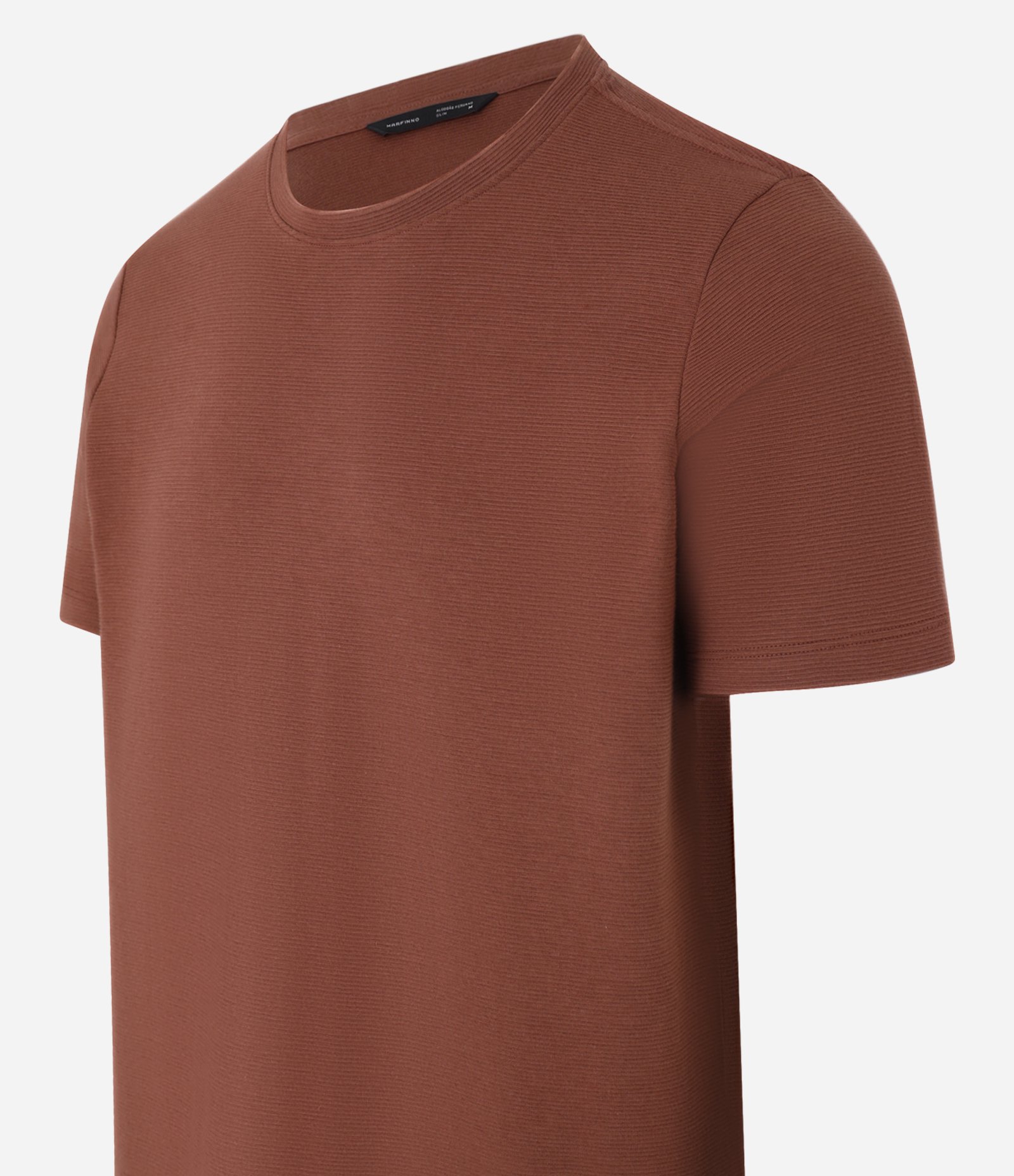 Camiseta Slim em Algodão Peruano com Textura Canelada Terracota 6
