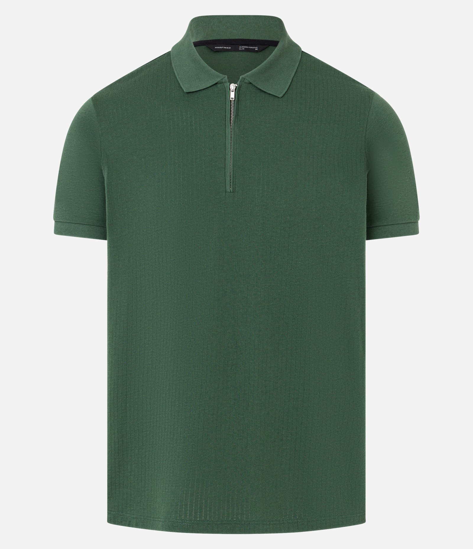Camisa Polo em Algodão Peruano com Zíper na Gola Verde 7