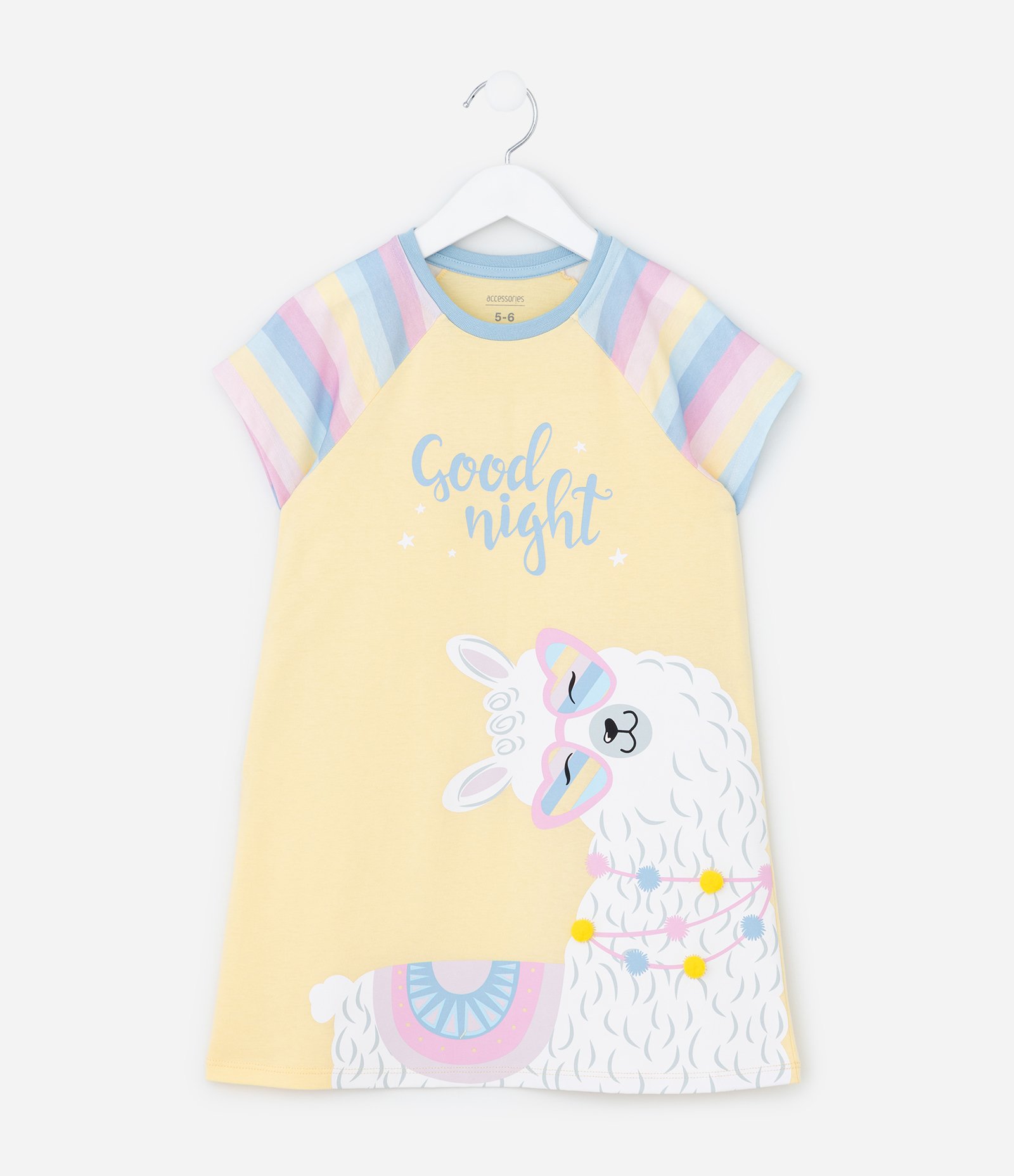 Camisola Infantil com Pompons e Estampa Lhama - Tam 5 a 14 Anos Amarelo 1