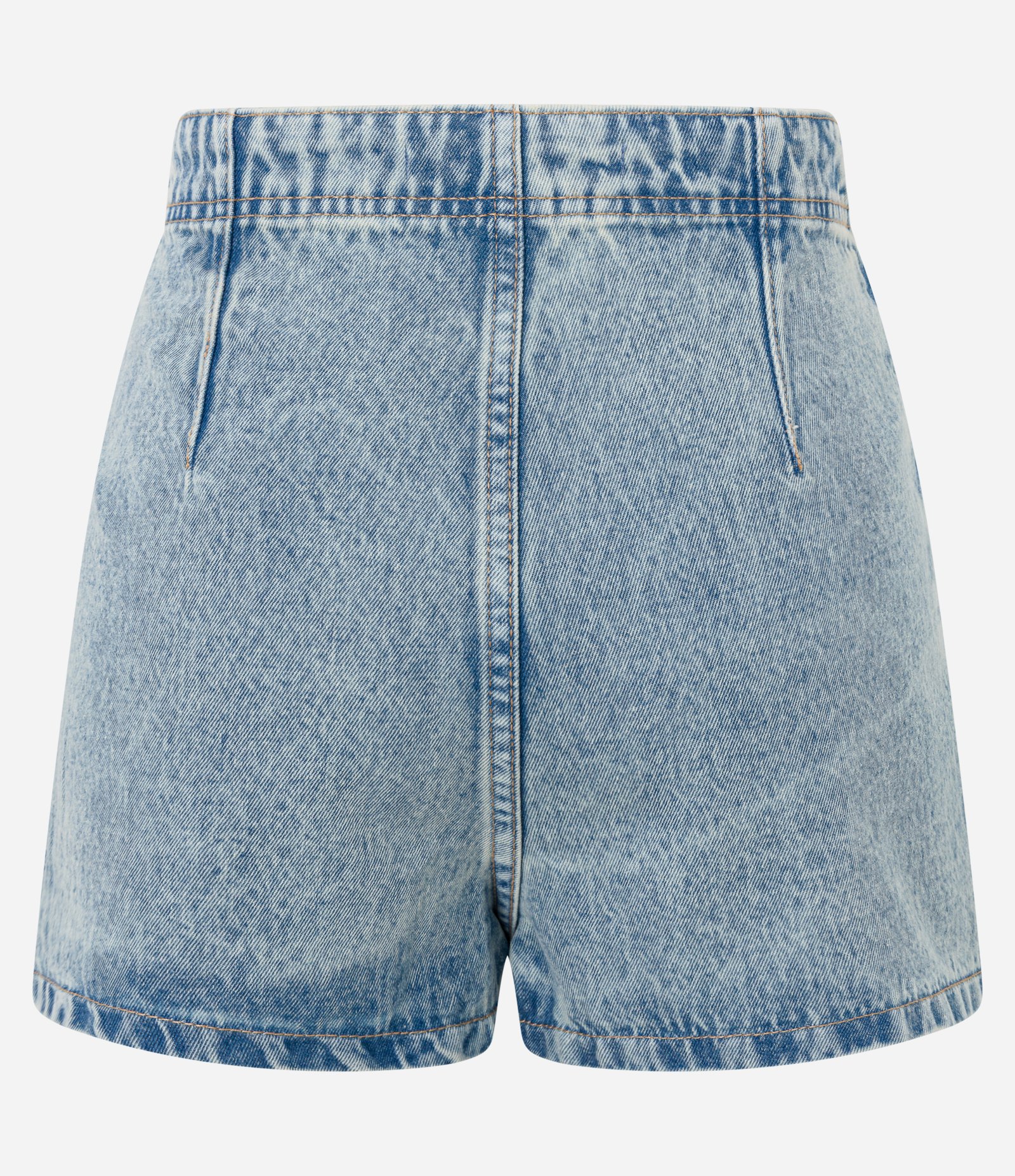 Short Saia em Jeans com Vista de Botões Azul 2