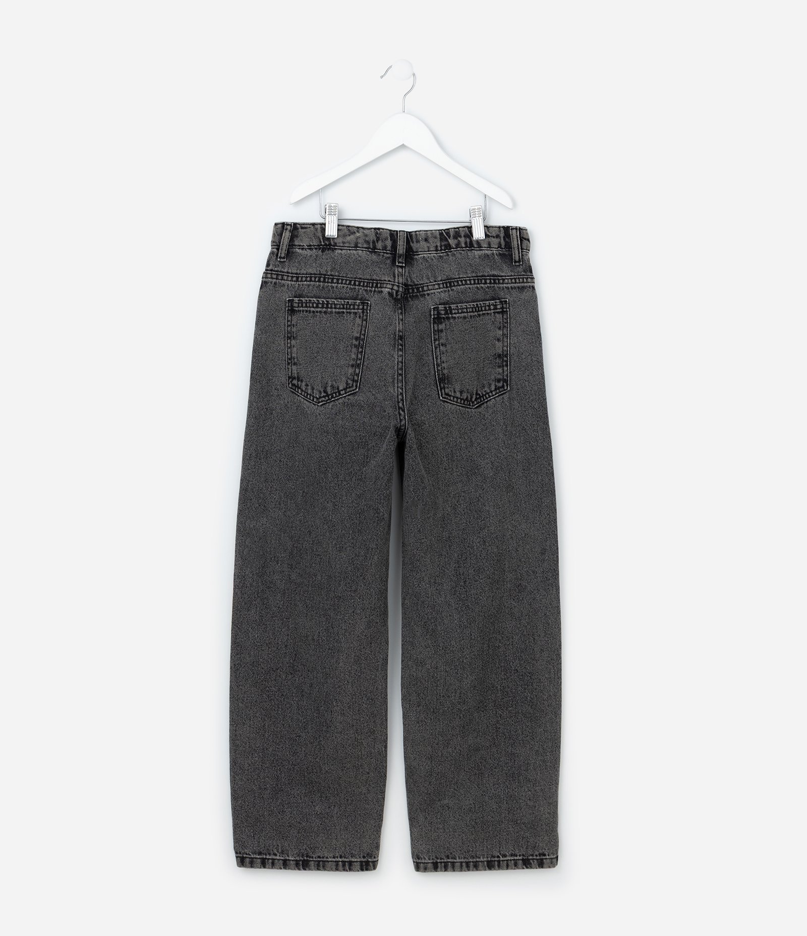 Calça Baggy Infantil em Jeans - Tam 5 a 14 Anos Cinza Escuro 2