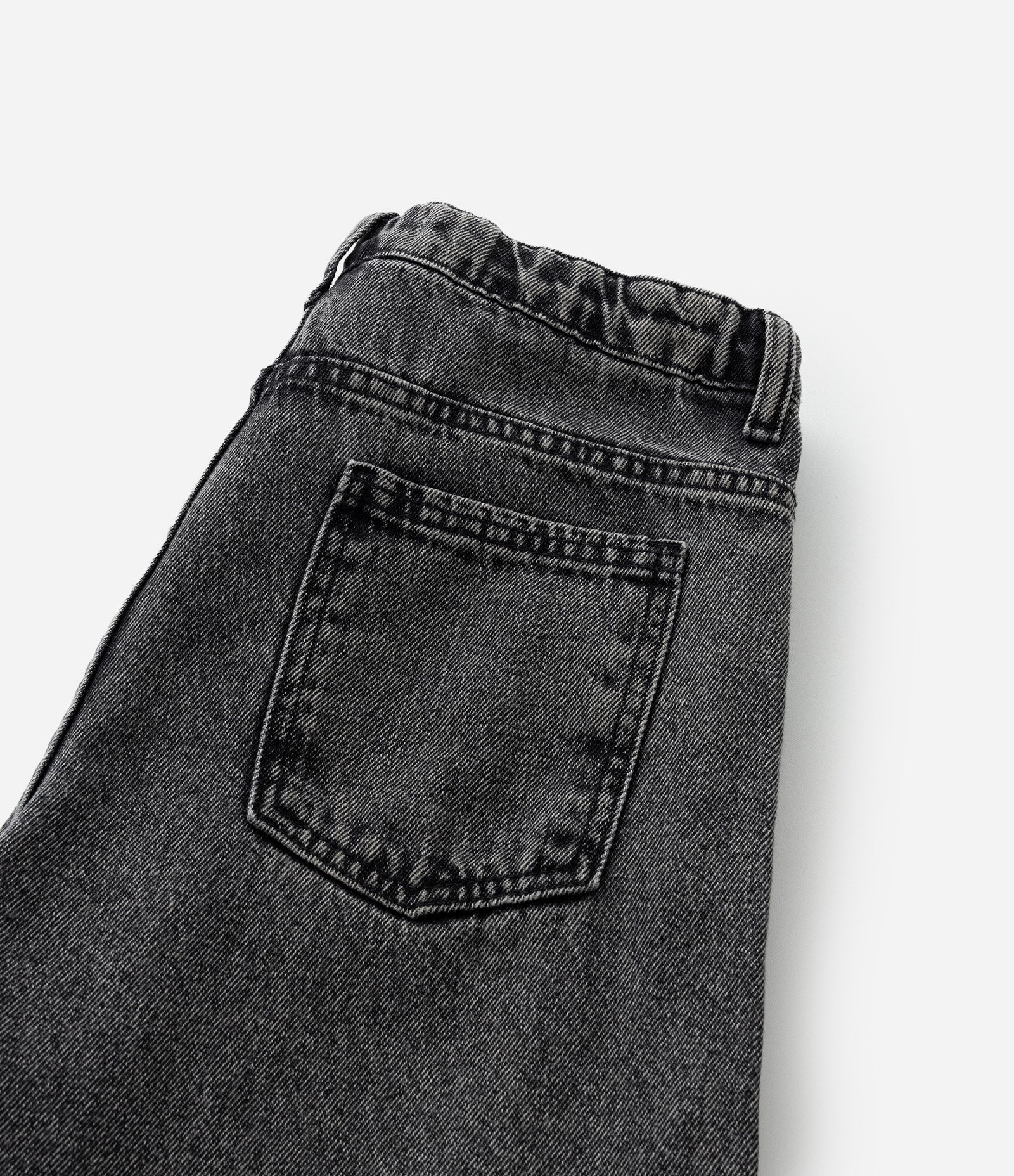 Calça Baggy Infantil em Jeans - Tam 5 a 14 Anos Cinza Escuro 4