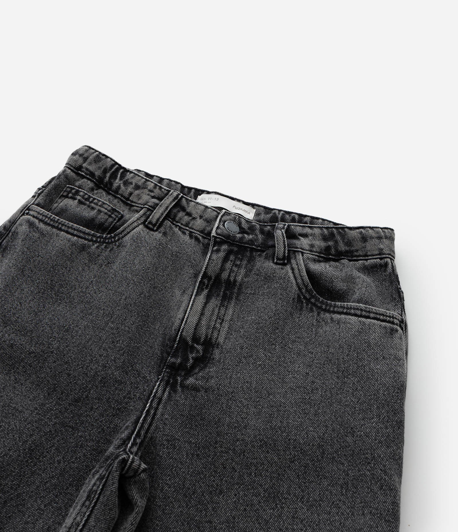 Calça Baggy Infantil em Jeans - Tam 5 a 14 Anos Cinza Escuro 6