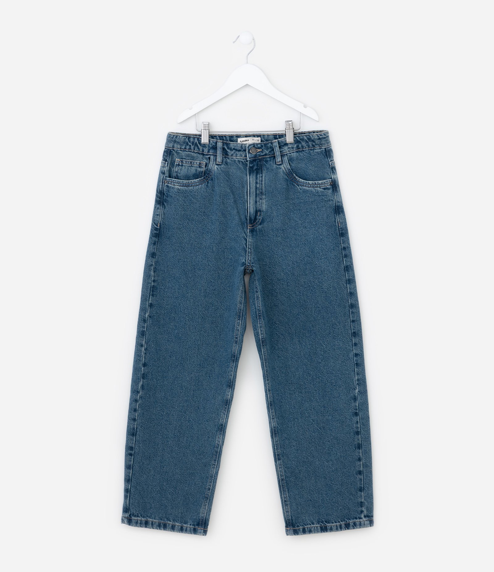 Calça Baggy Infantil em Jeans - Tam 5 a 14 Anos Azul Médio 1