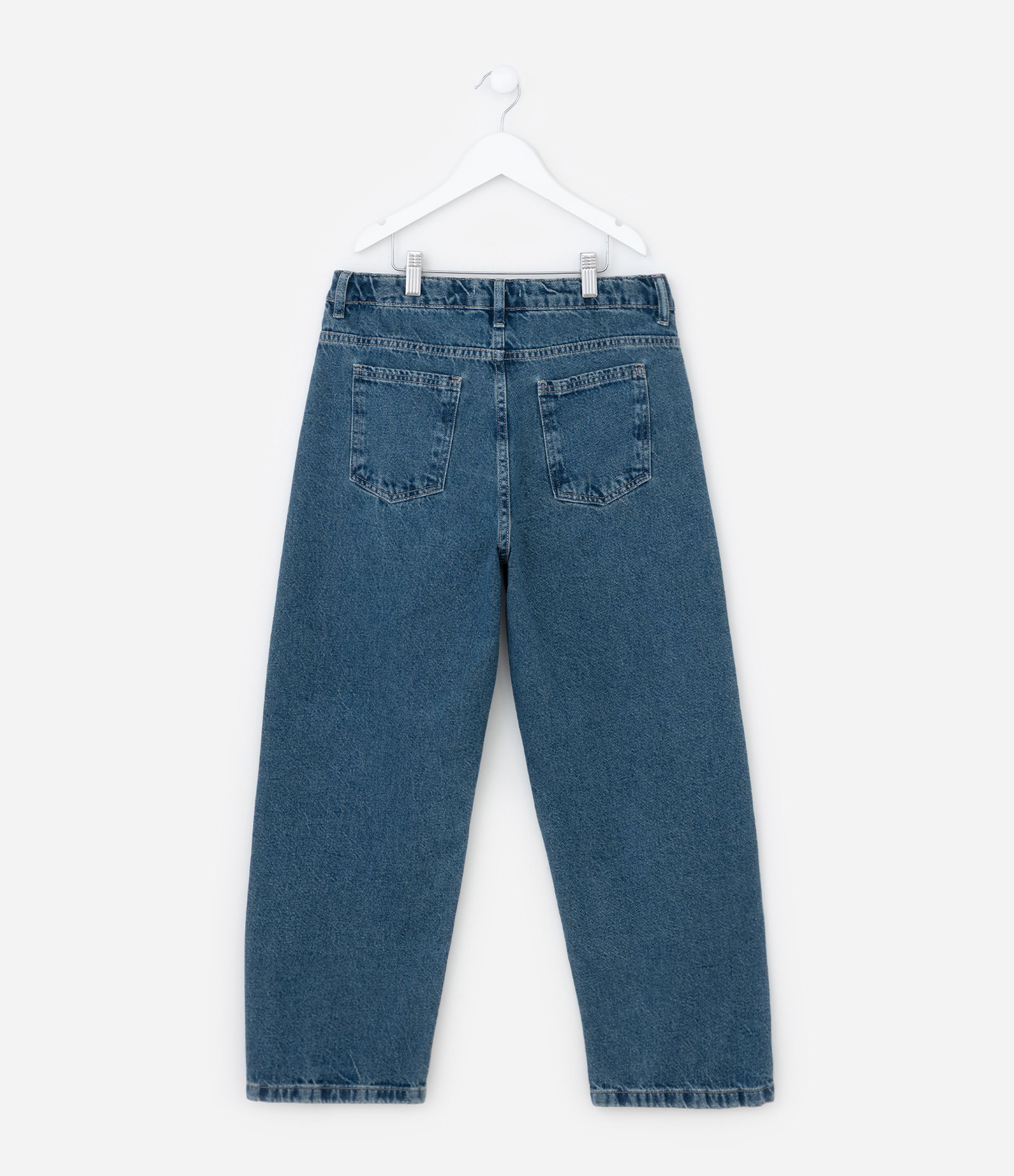 Calça Baggy Infantil em Jeans - Tam 5 a 14 Anos Azul Médio 2