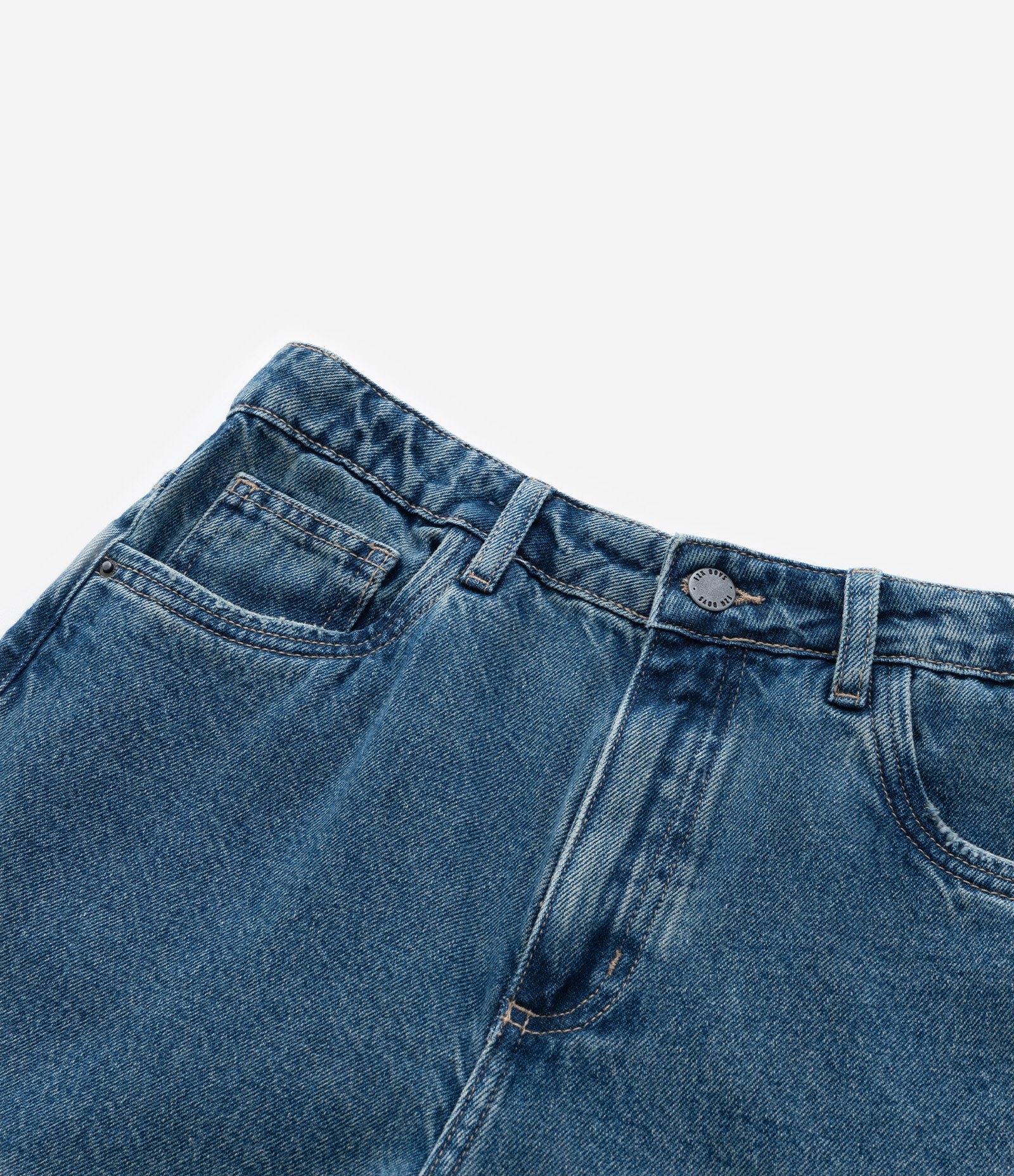 Calça Baggy Infantil em Jeans - Tam 5 a 14 Anos Azul Médio 5