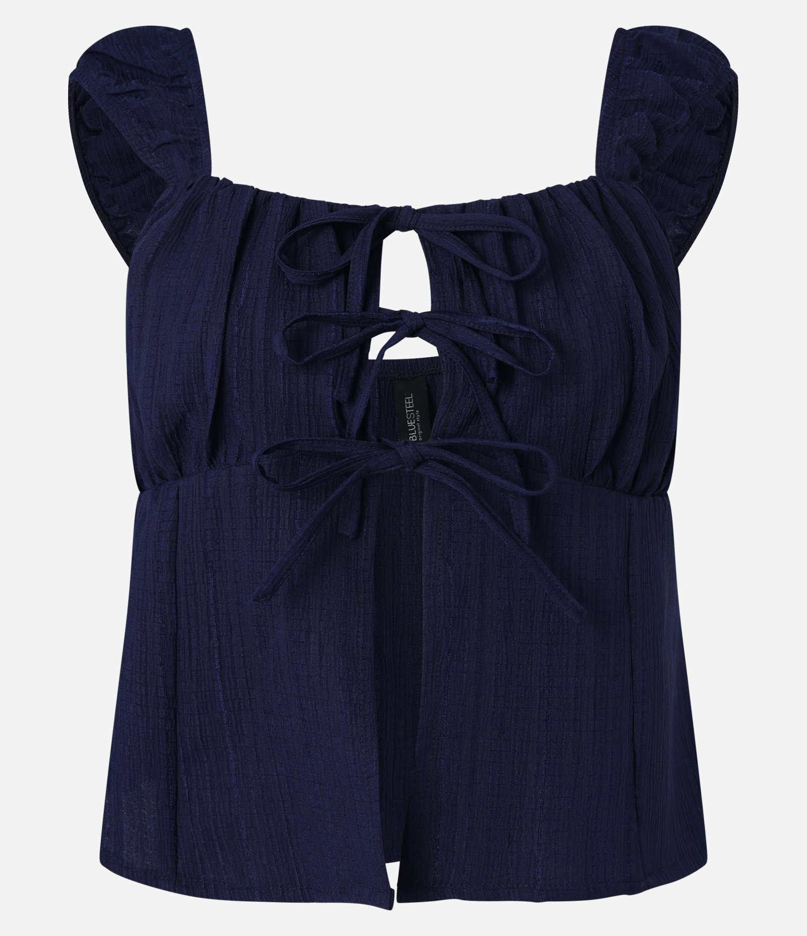 Blusa em Viscose com Amarração Frontal Azul 5