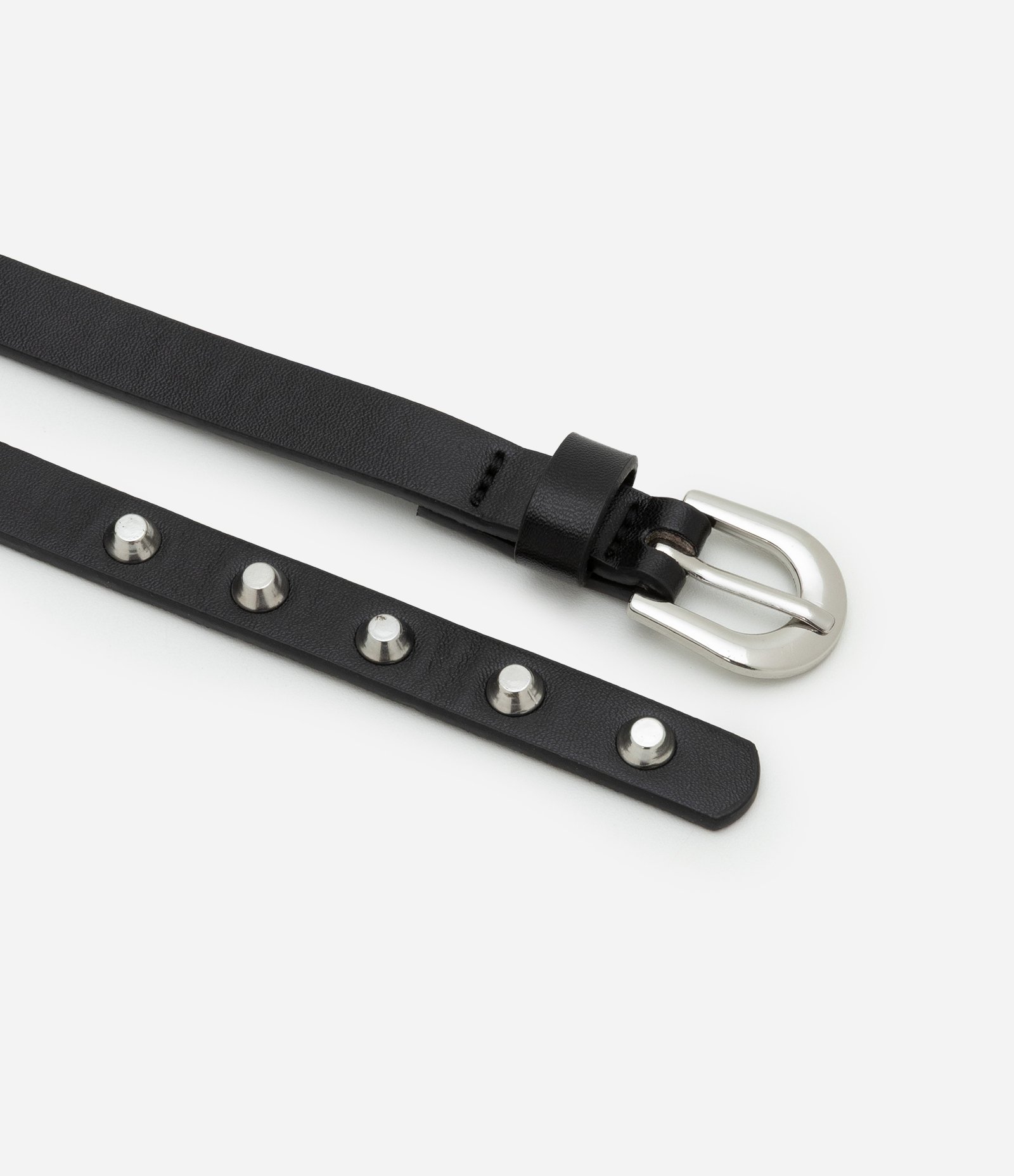 Cinto Estreito Alongado com Tachas Preto 3