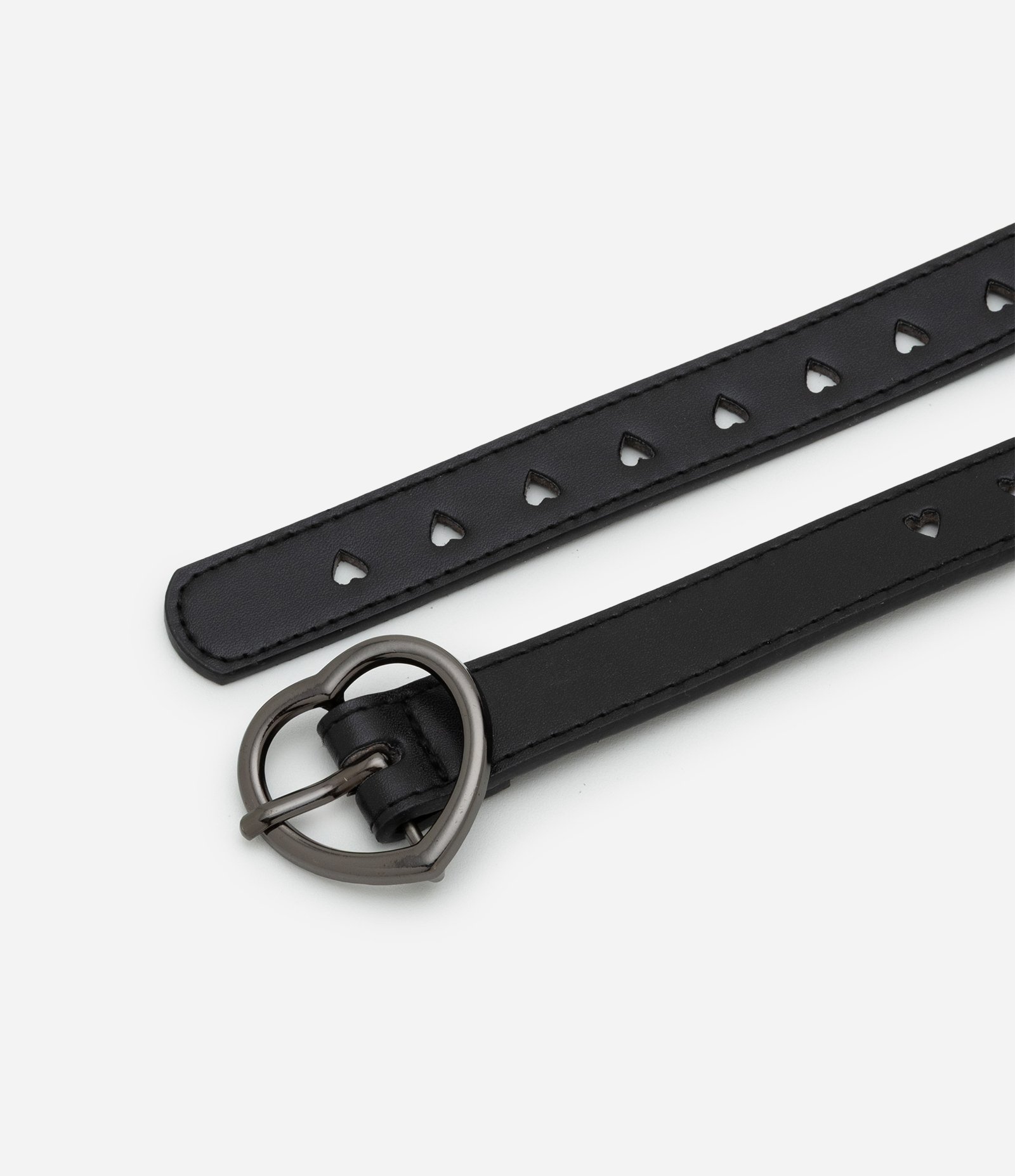 Kit 03 Cintos Diversos com Correntes e Coração Preto/Vermelho/Prata 4