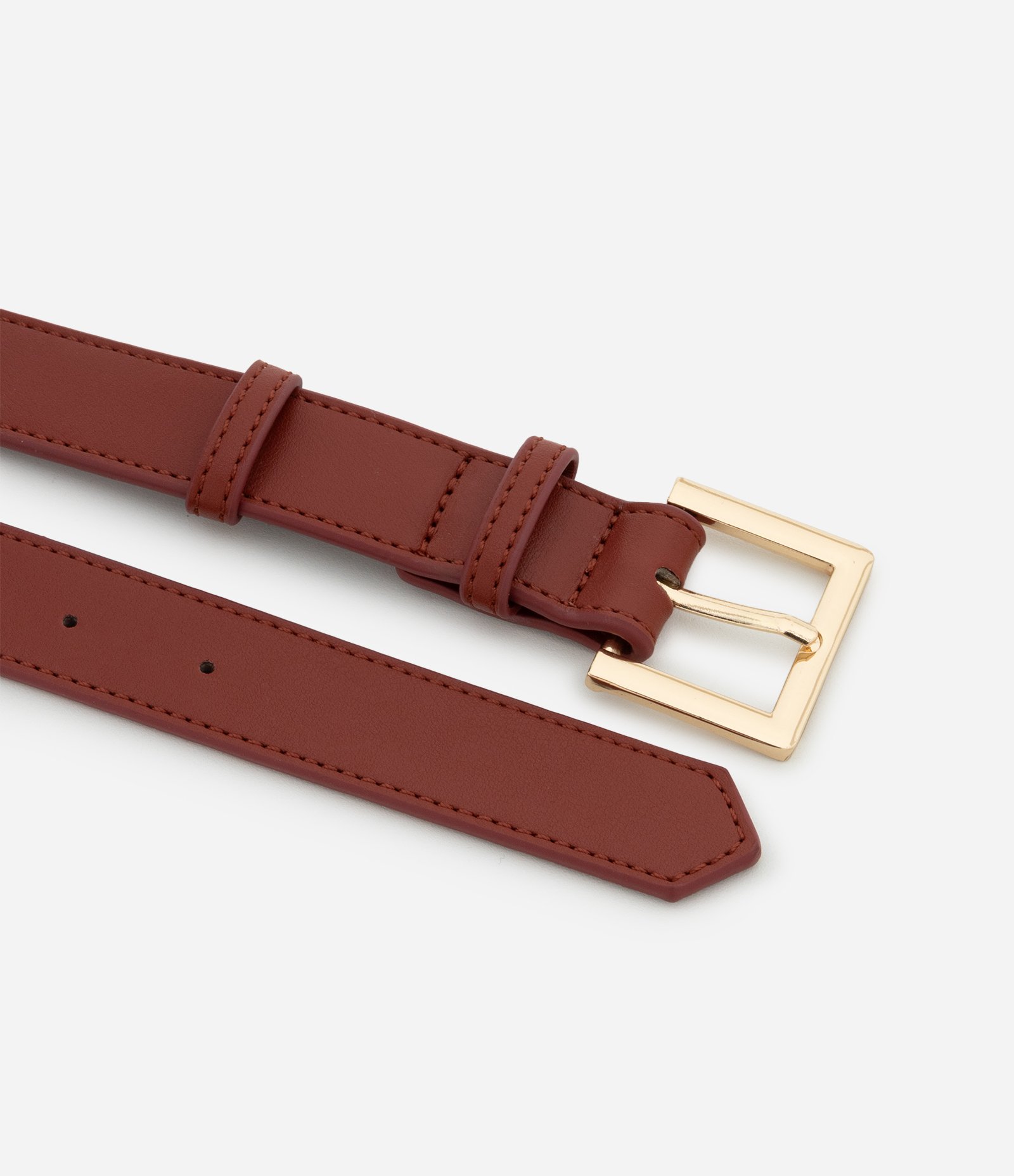 Cinto Médio em Pu com Fivela Quadrada Vermelho 2