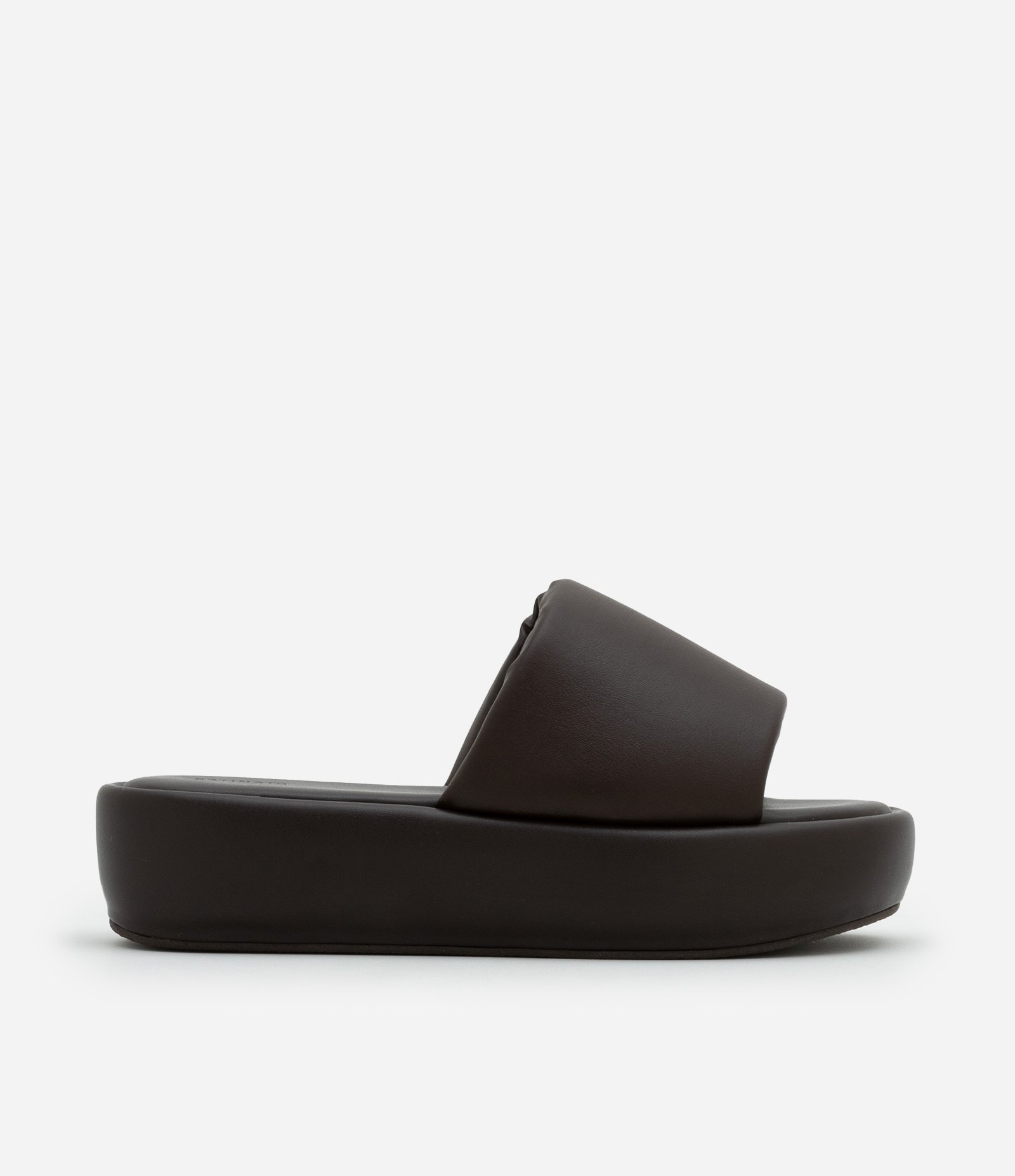 Sandália Flatform com Tira e Salto Puffer Marrom 1