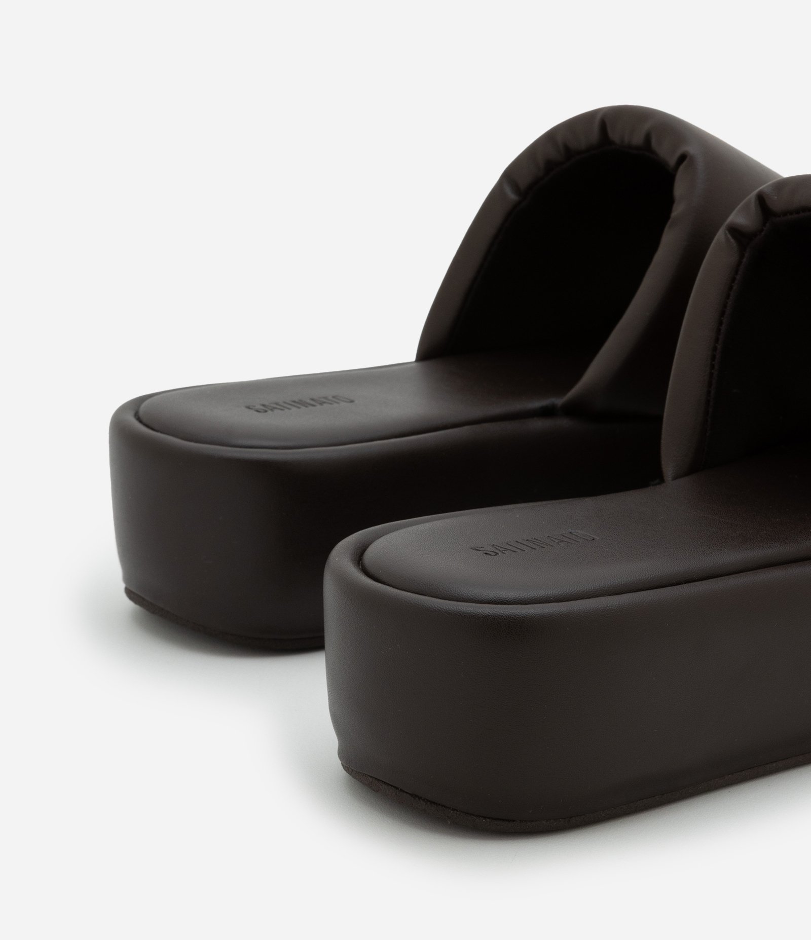 Sandália Flatform com Tira e Salto Puffer Marrom 3