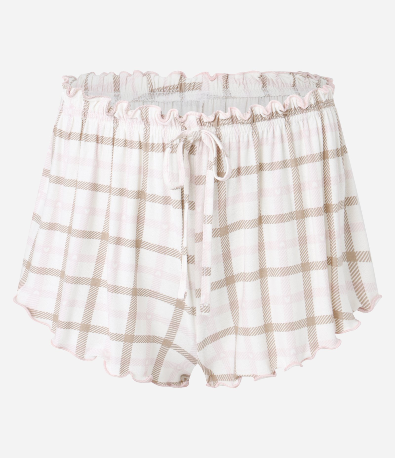 Pijama Short Doll com Estampa Xadrez e de Pets Branco 6