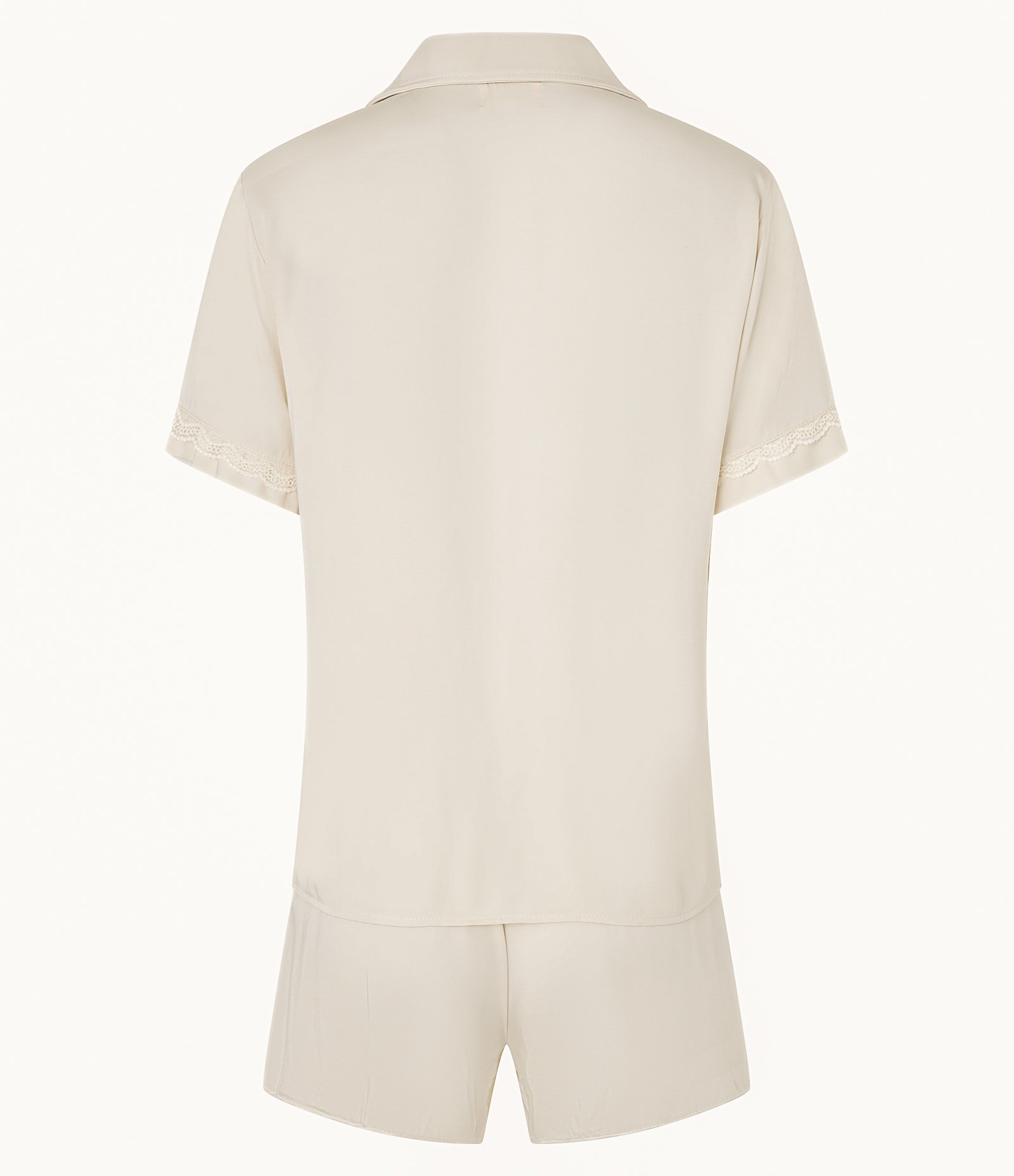 Pijama Short Doll em Viscose com Detalhe de Renda Off White 6