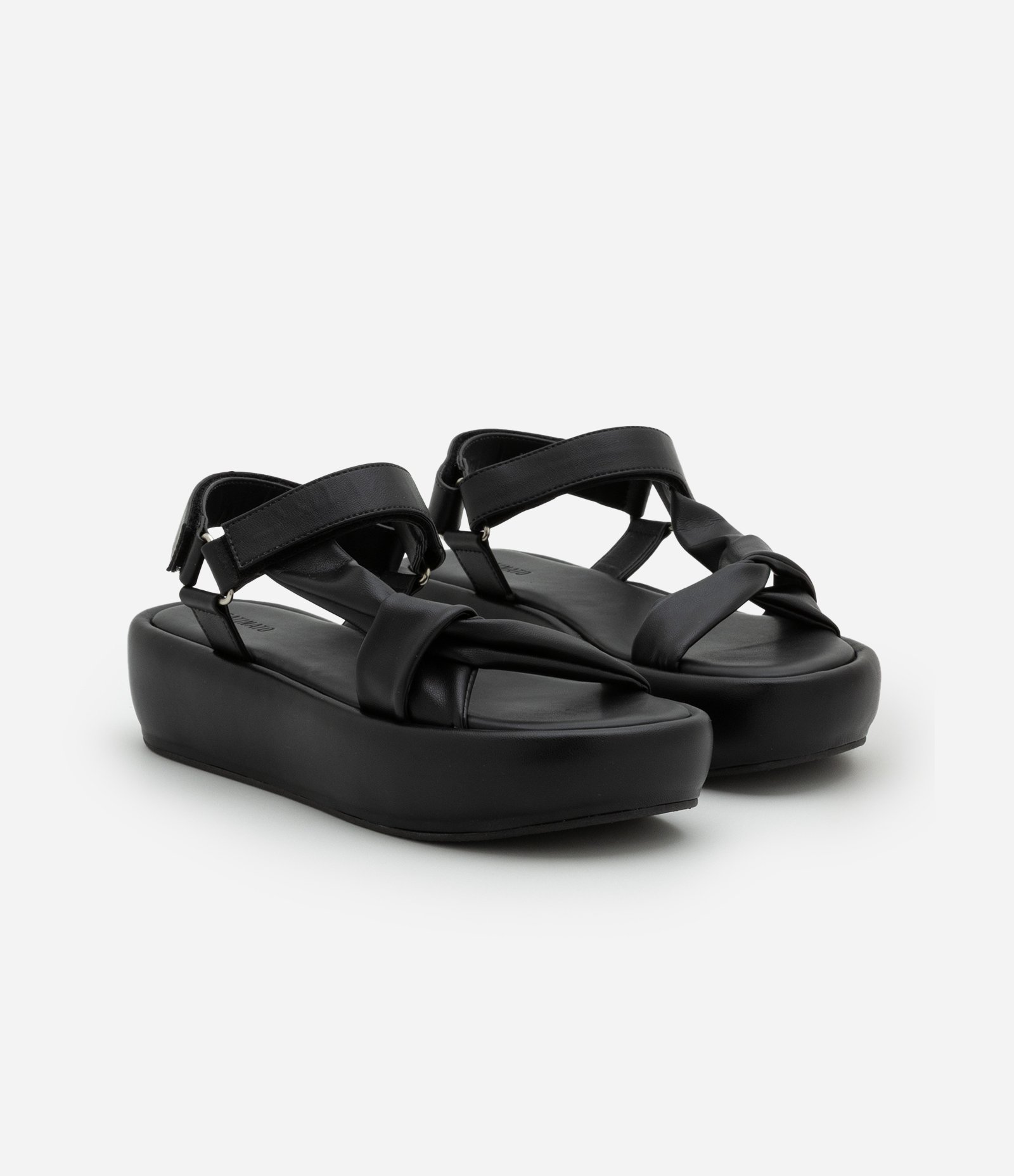 Sandália Flatform com Tiras Torcidas Preto 3