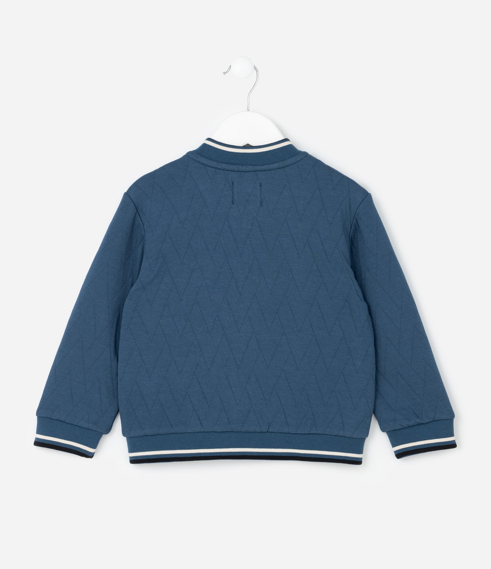 Jaqueta Infantil Bomber com Textura Matelassê e Bordado - Tam 1 a 6 Anos Azul 2