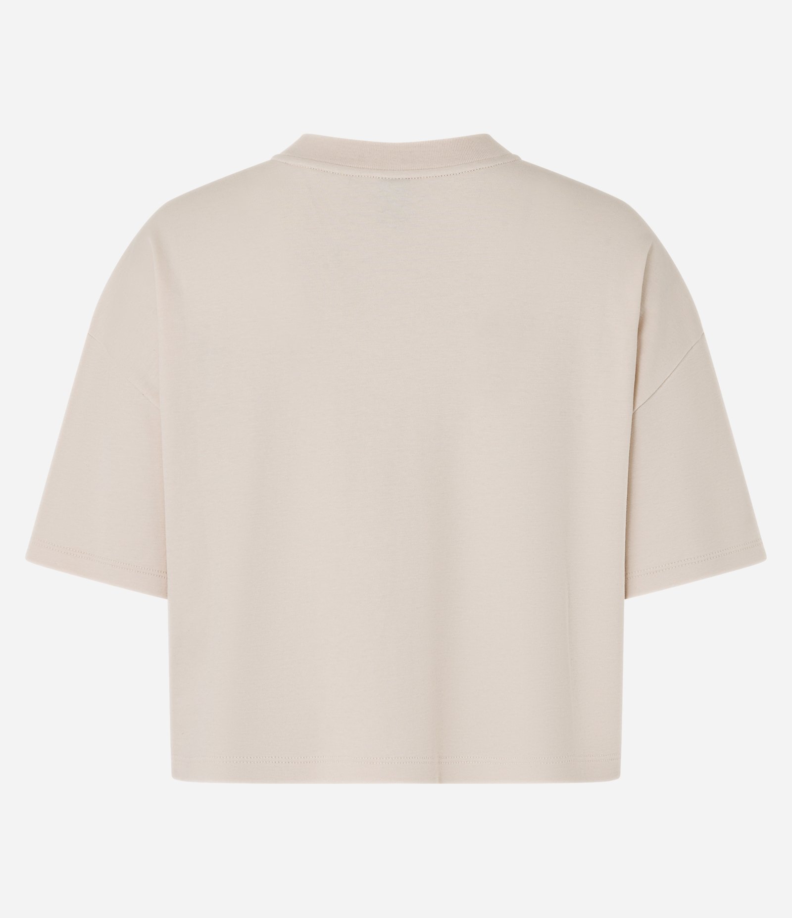 Camiseta Boxy em Algodão Peruano com Manga Ampla Bege 6