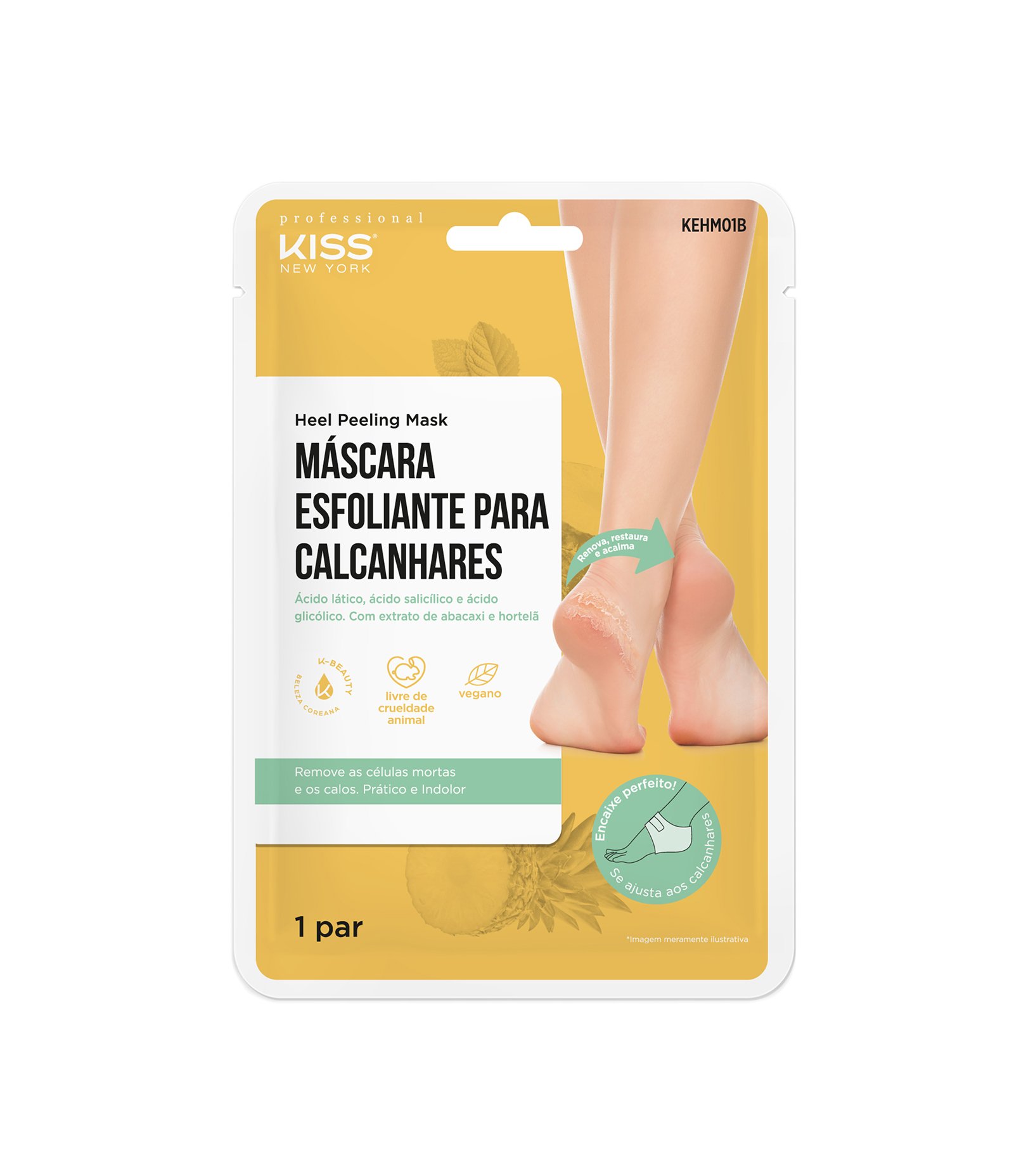 Máscara Esfoliante para Calcanhares Kiss New York Professional U 1