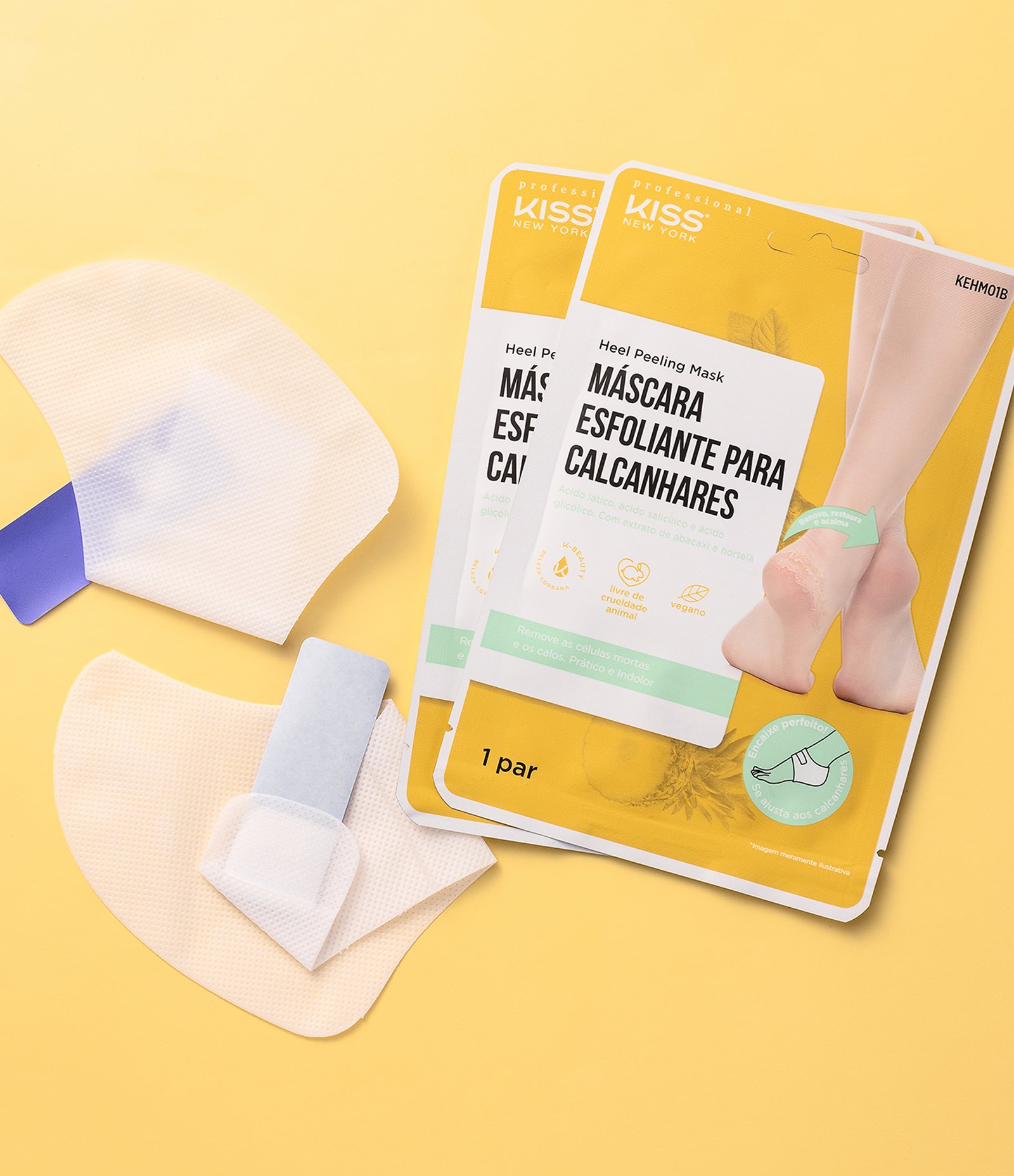 Máscara Esfoliante para Calcanhares Kiss New York Professional U 3