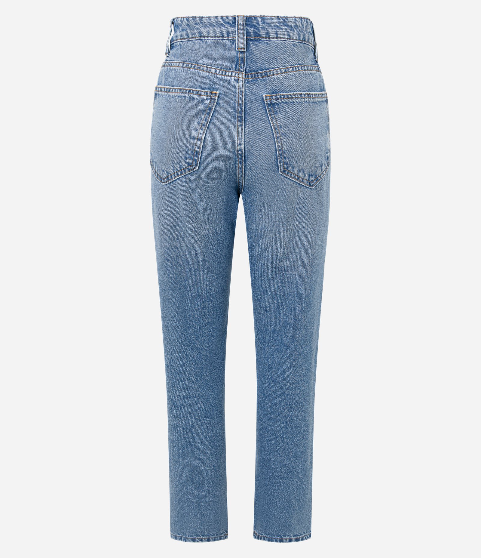 Calça Mom Jeans com Bordados de Moranguinhos Médio 7