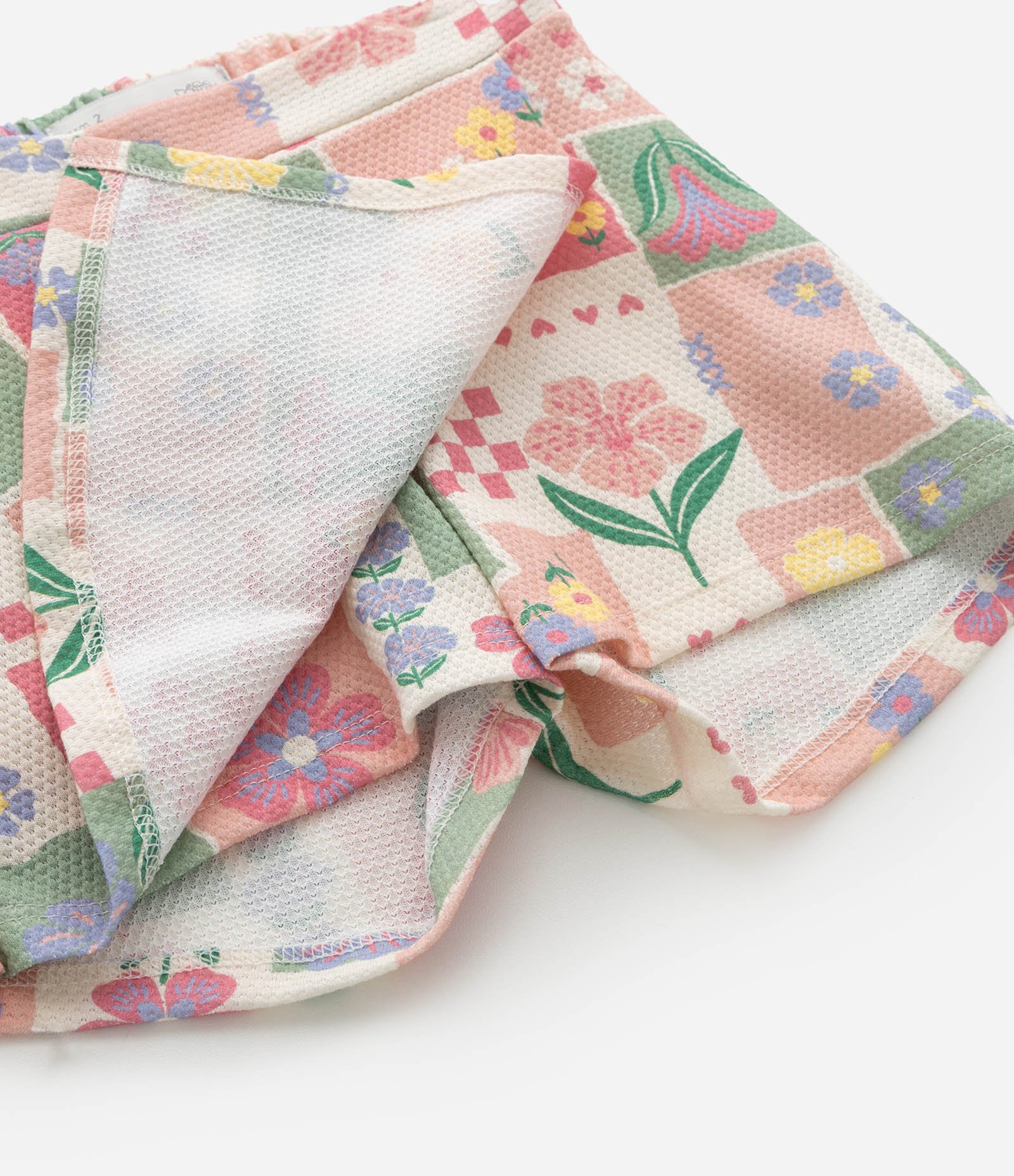 Conjunto Infantil com Estampa Florzinhas - Tam 1 a 6 Anos Bege 10