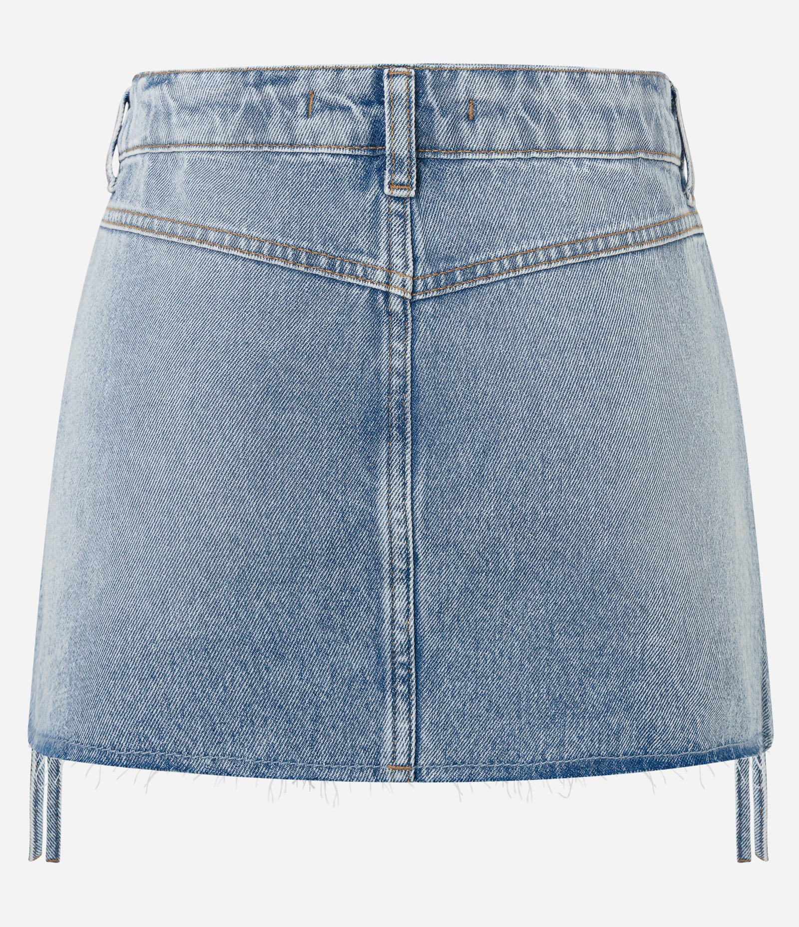 Saia Curta em Jeans com Bolso Carpinteiro Azul 6