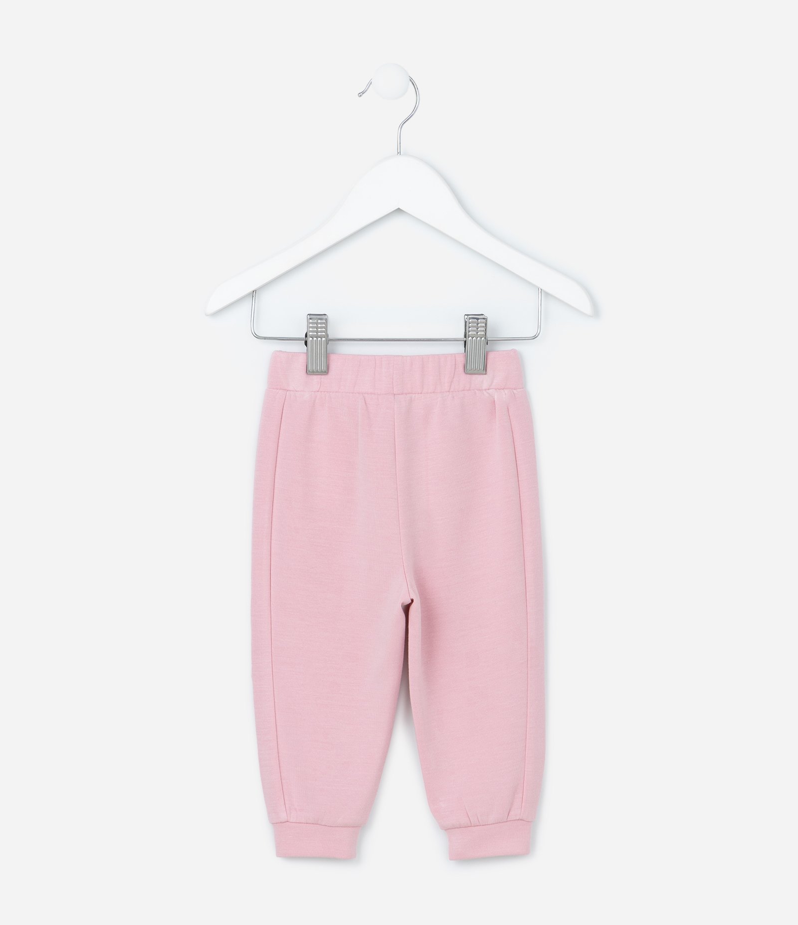 Calça Jogger Infantil em Modal com Recorte Lateral - Tam 0 a 18 Meses Rosa 2