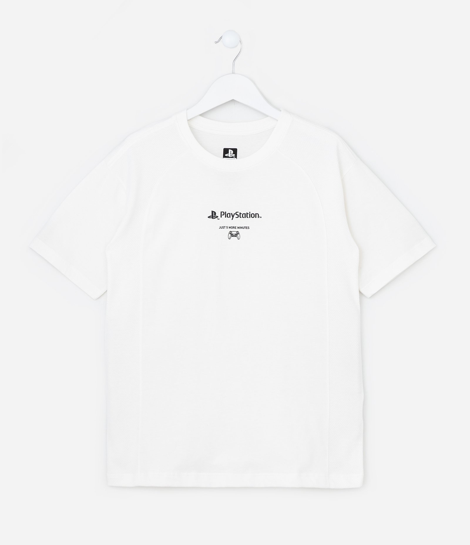 Camiseta Infantil Texturizada com Estampa Playstation - Tam 5 a 14 Anos Branco 1