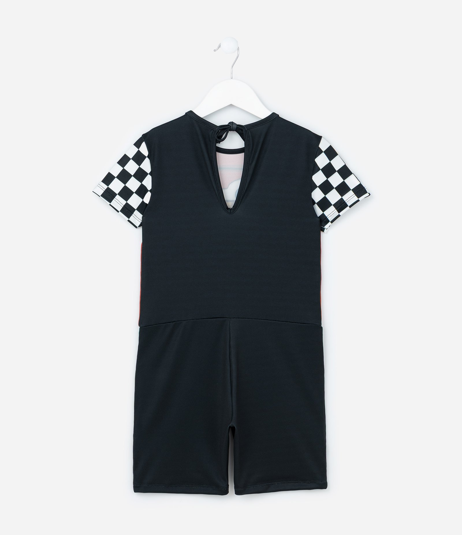 Macacão Infantil com Munhequeiras e Estampa Carros - Tam 3 a 8 Anos Vermelho/Preto 3