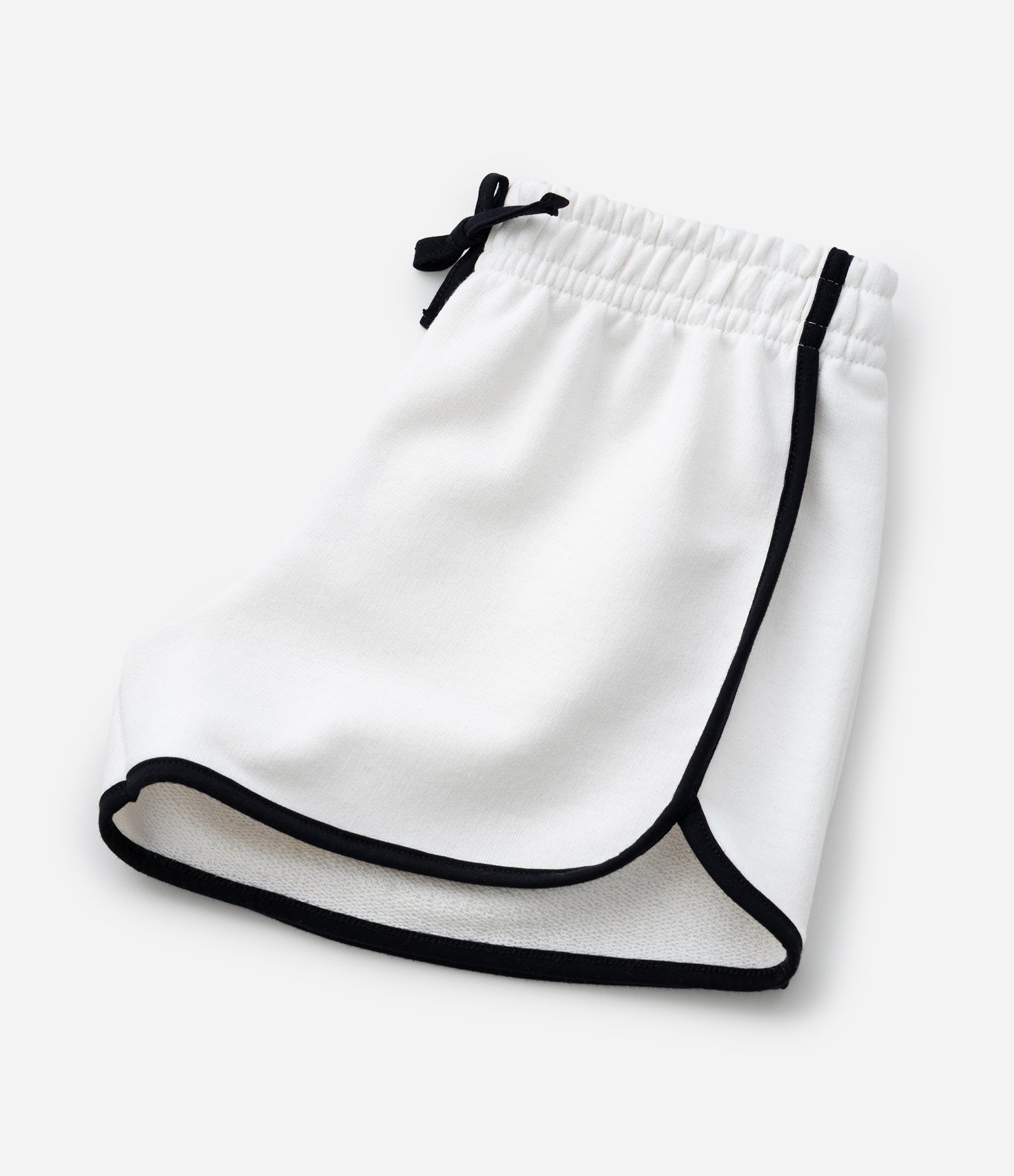 Short Runner Infantil em Moletom com Acabamento Contrastante - Tam 5 a 14 anos Branco 4