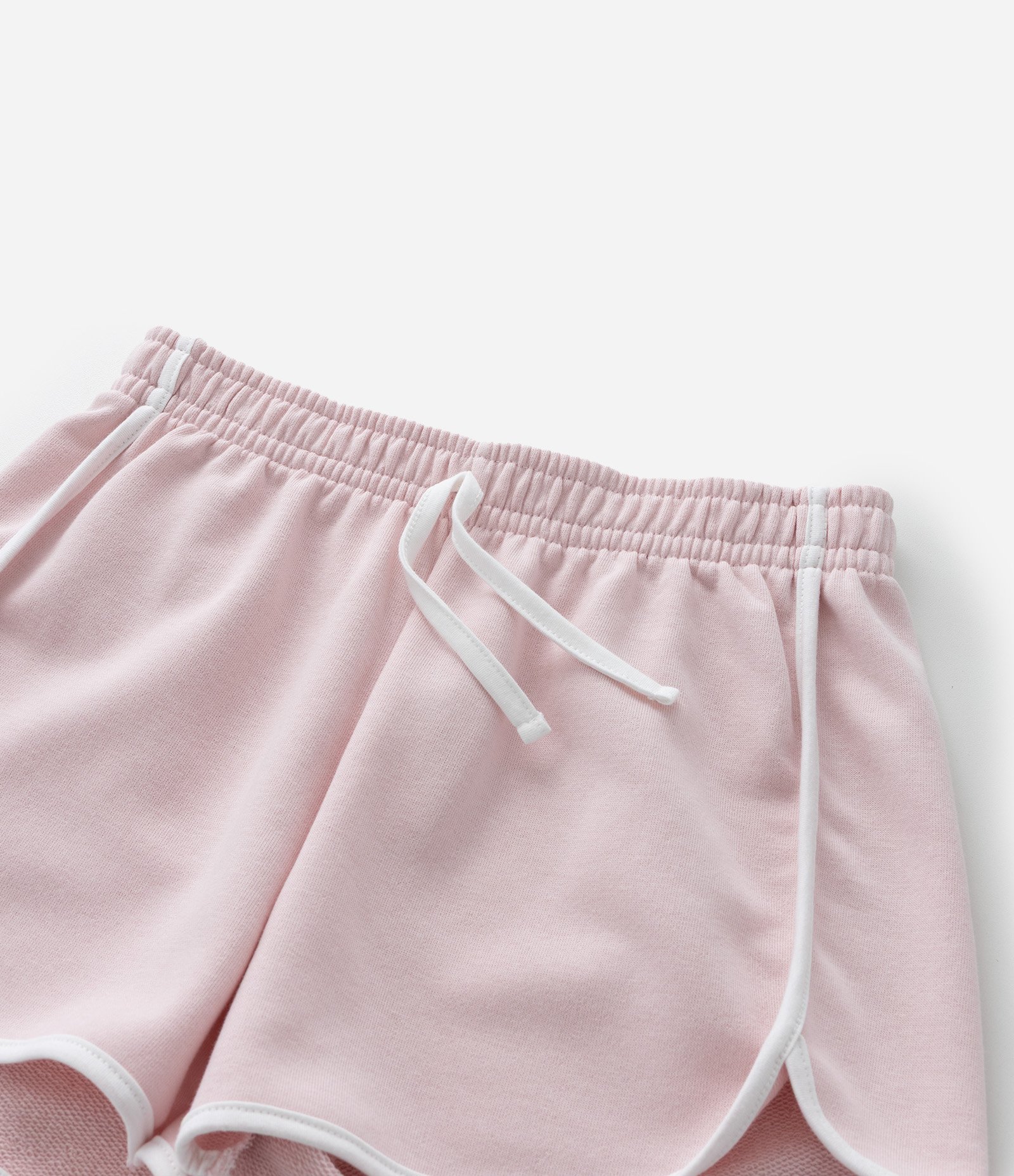 Short Runner Infantil em Moletom com Acabamento Contrastante - Tam 5 a 14 anos Rosa Claro 6