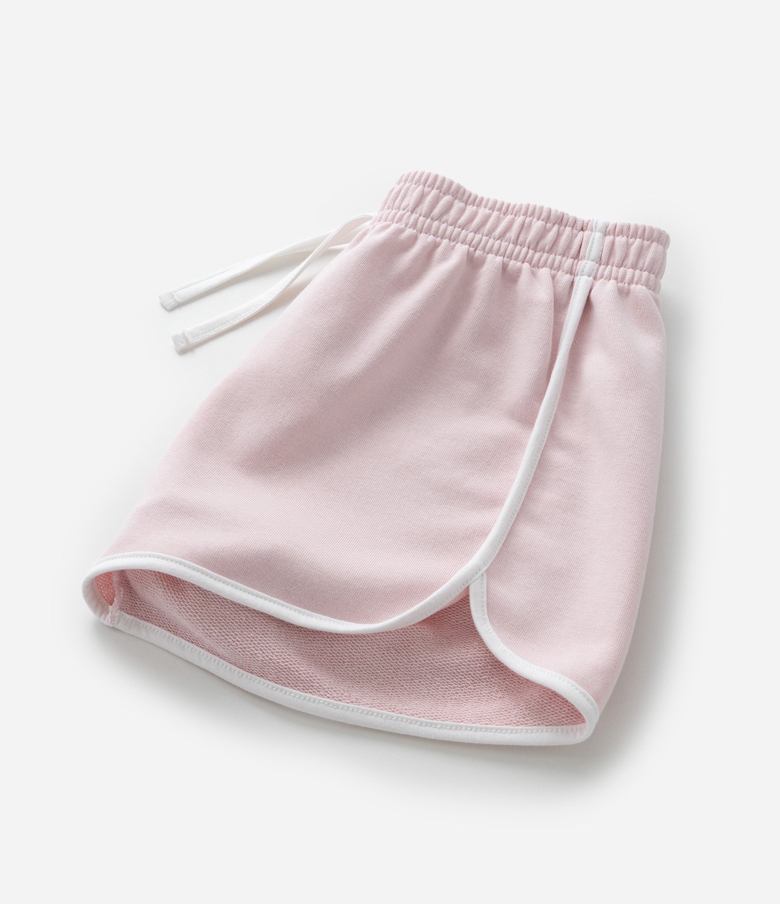 Short Runner Infantil em Moletom com Acabamento Contrastante - Tam 5 a 14 anos Rosa Claro 7