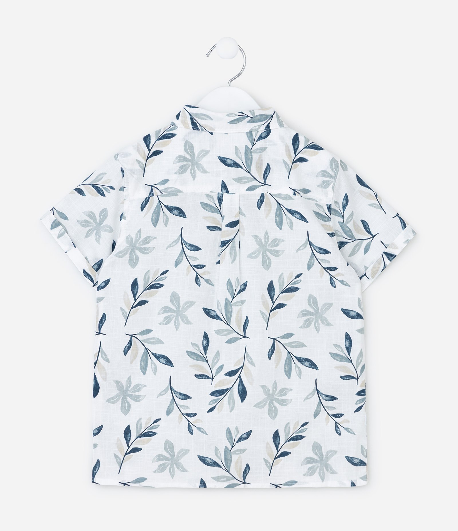 Camisa Infantil em Algodão com Estampa de Folhagens - Tam1 a 6 Anos Branco 2