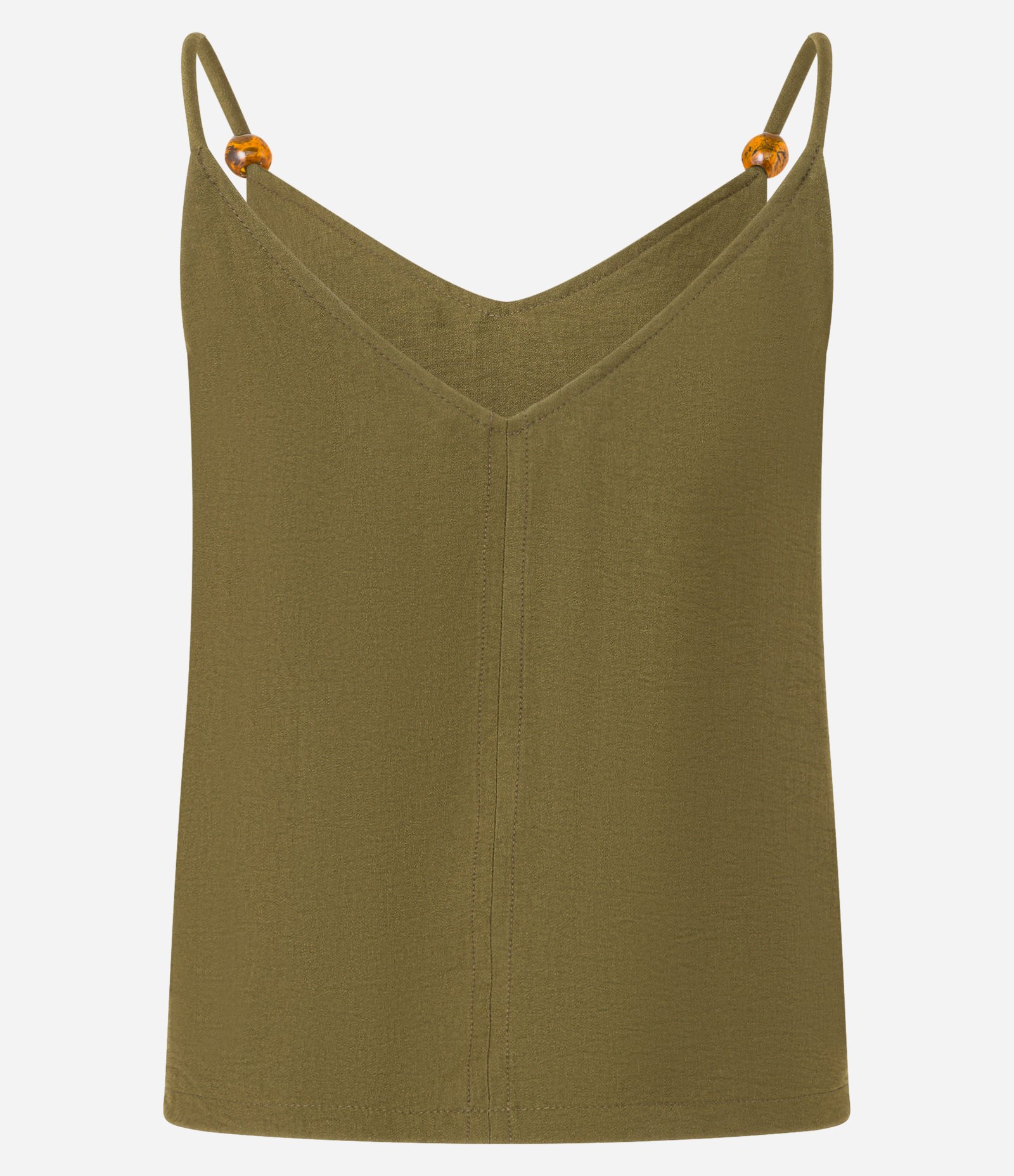 Blusa em Crepe com Decote V e Miçanga na Alça Verde 8