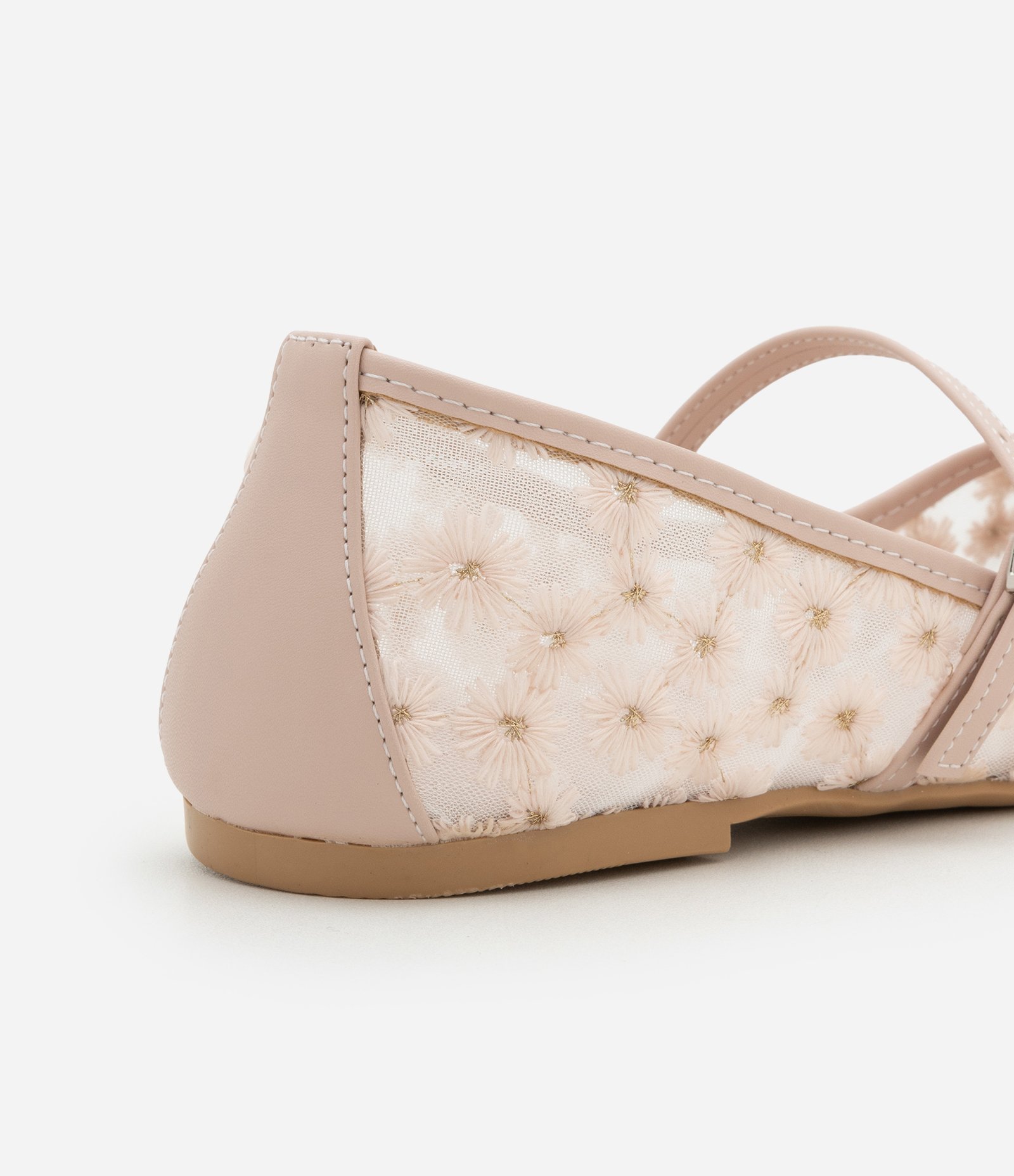 Sapatilha em Tela com Flores Bordadas Rosa 3