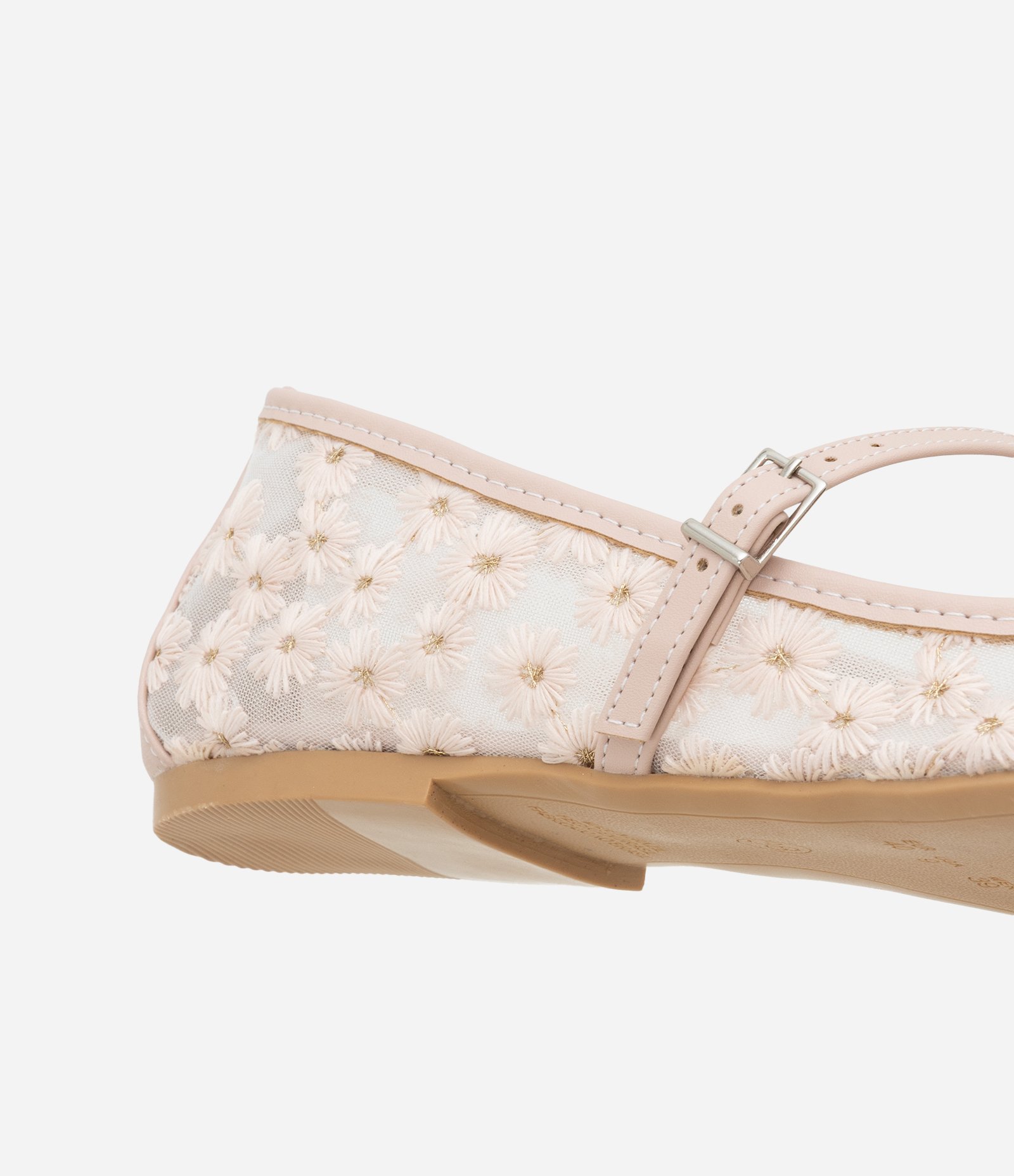 Sapatilha em Tela com Flores Bordadas Rosa 4