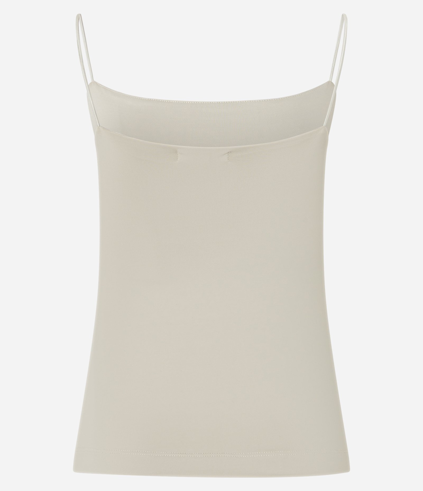 Blusa de Alça em Poliamida com Decote Reto Bege 6