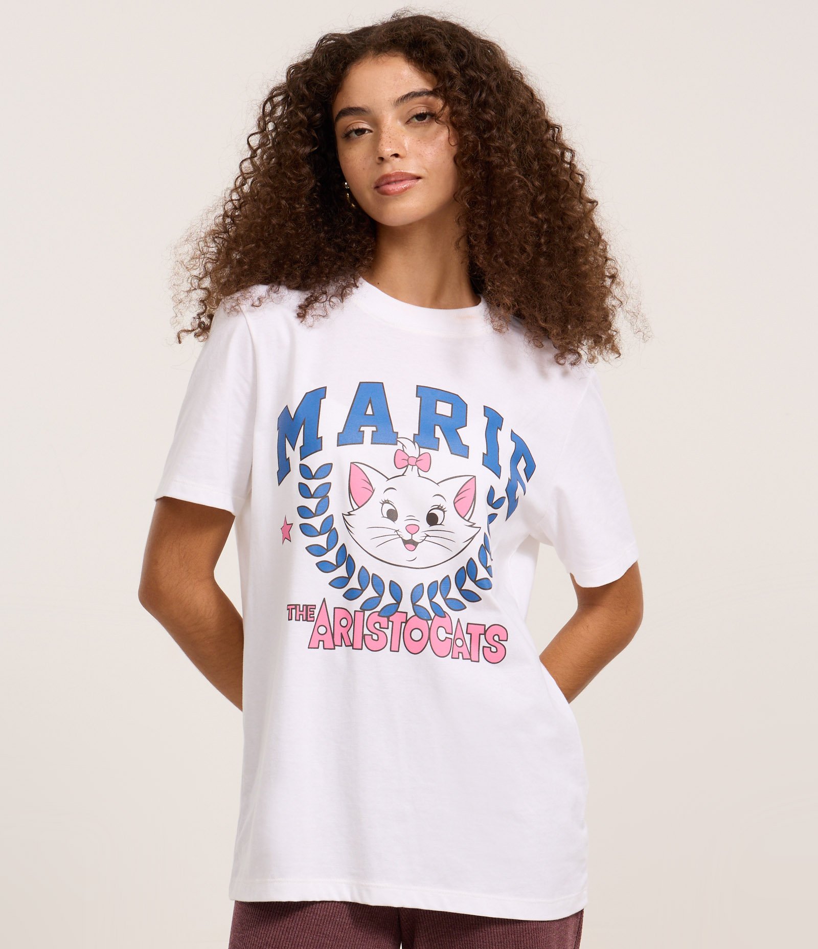 Camiseta Alongada em Algodão com Estampa Marie Branco 3