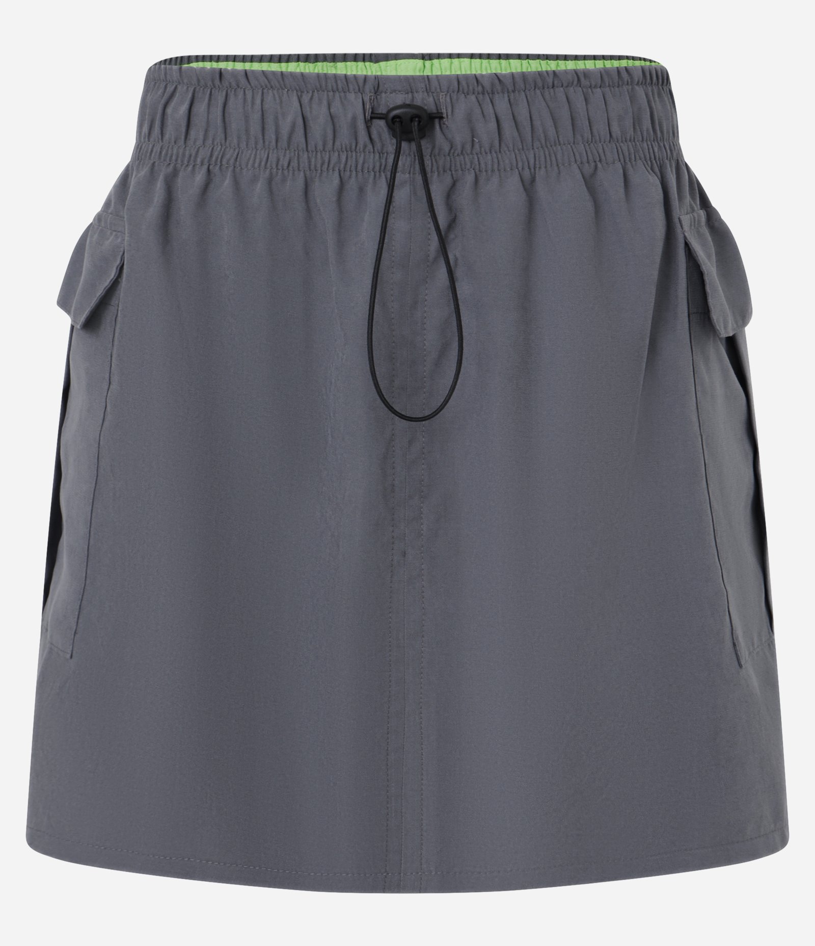 Saia Curta em Cupro com Cós Elástico e Bolsos Laterais Cinza 5