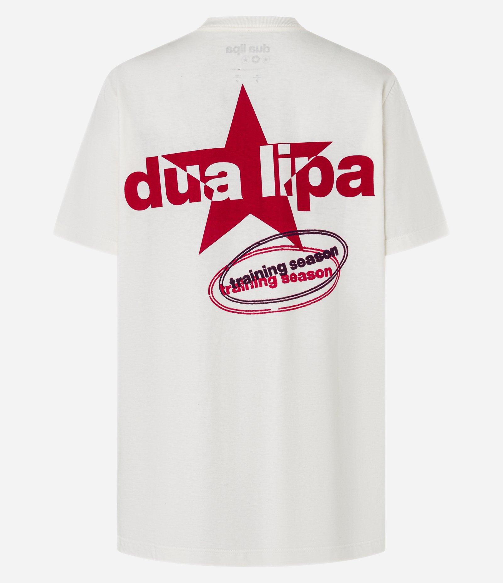 Camiseta Alongada em Algodão com Estampa Frente e Costas Dua Lipa Branco 6