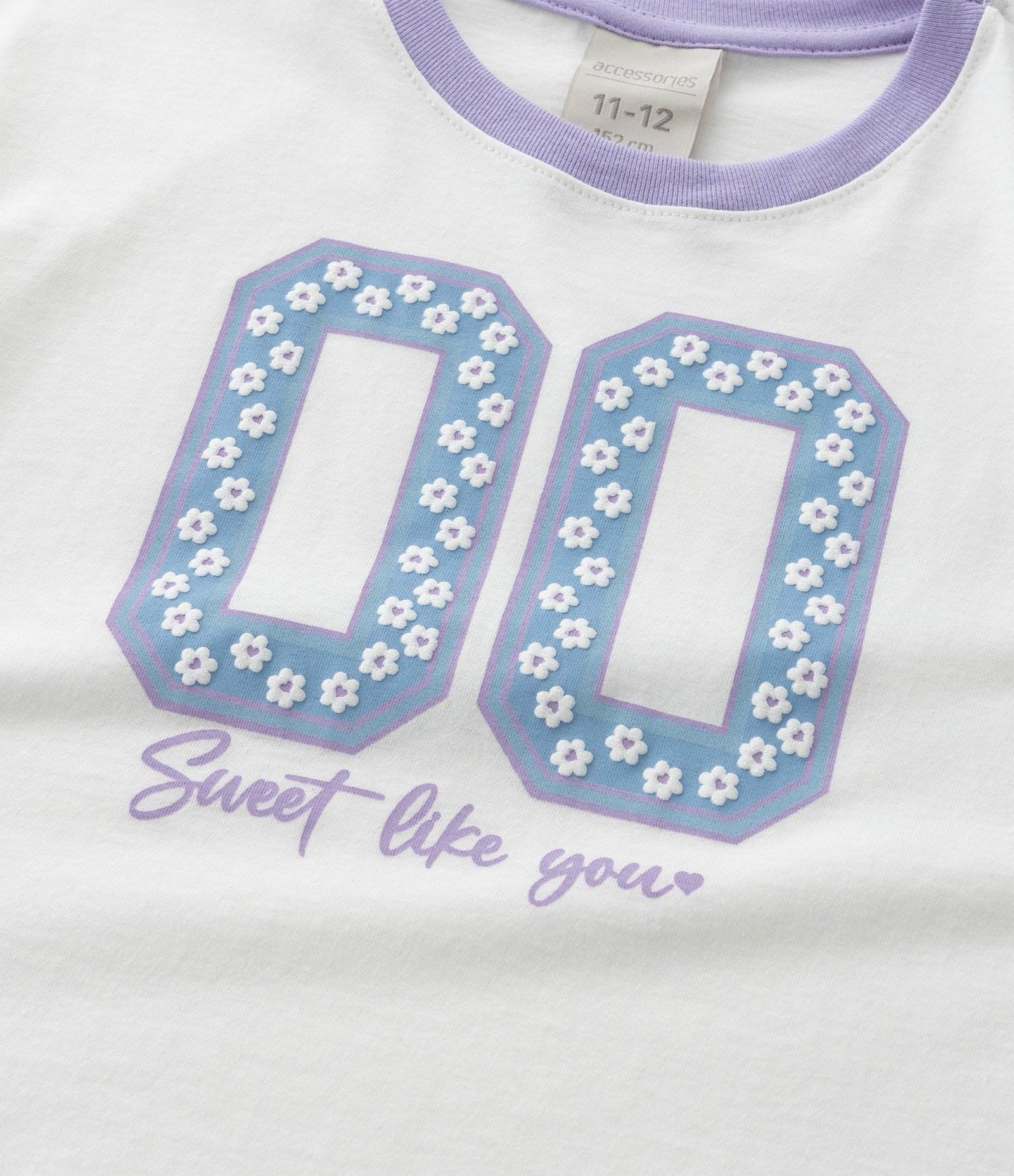 Pijama Athleisure com Listras e Florzinhas - Tam 7 A 16 Anos Branco/Roxo 11